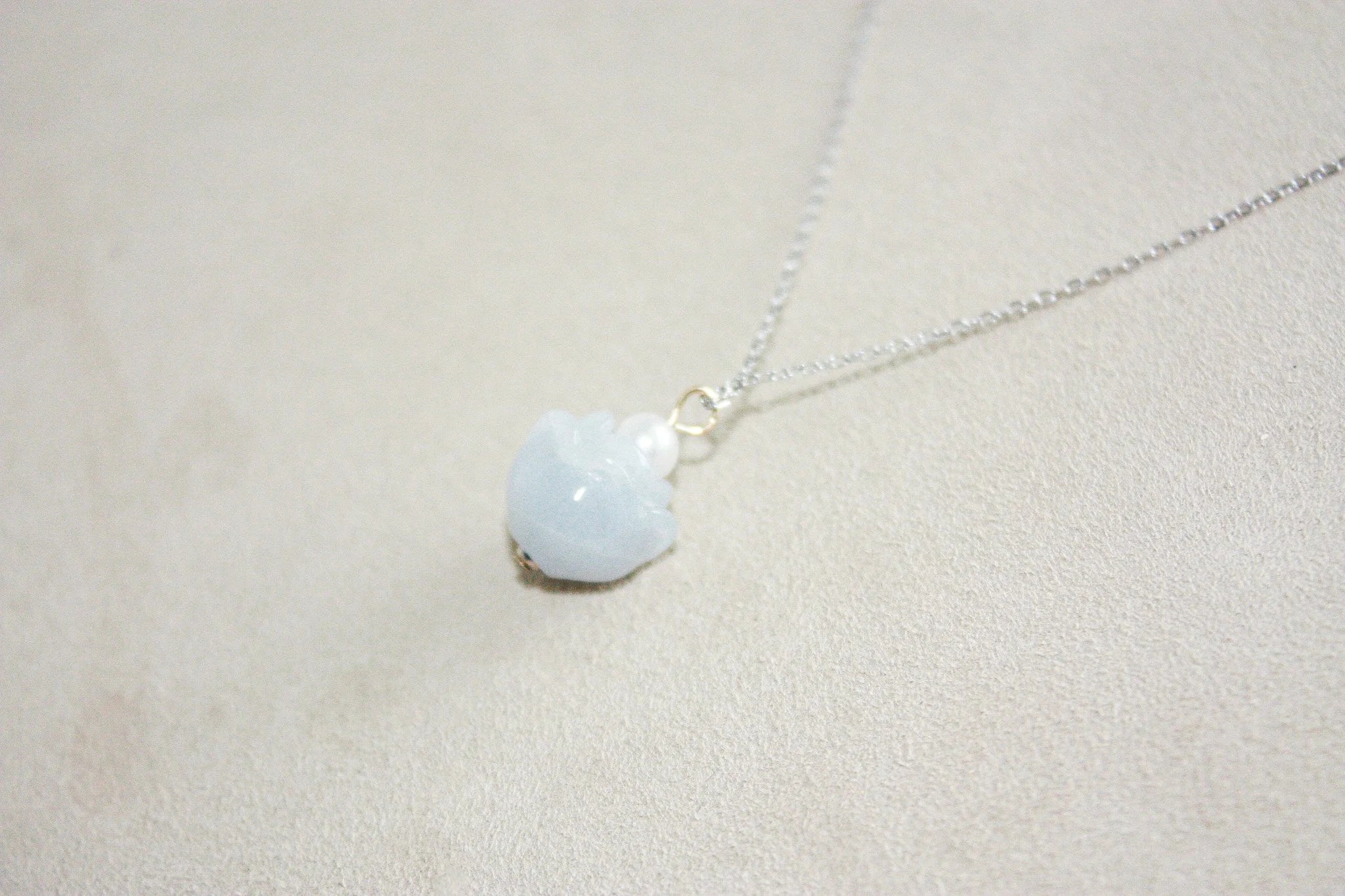 Lotus Jade with Pearl Necklace