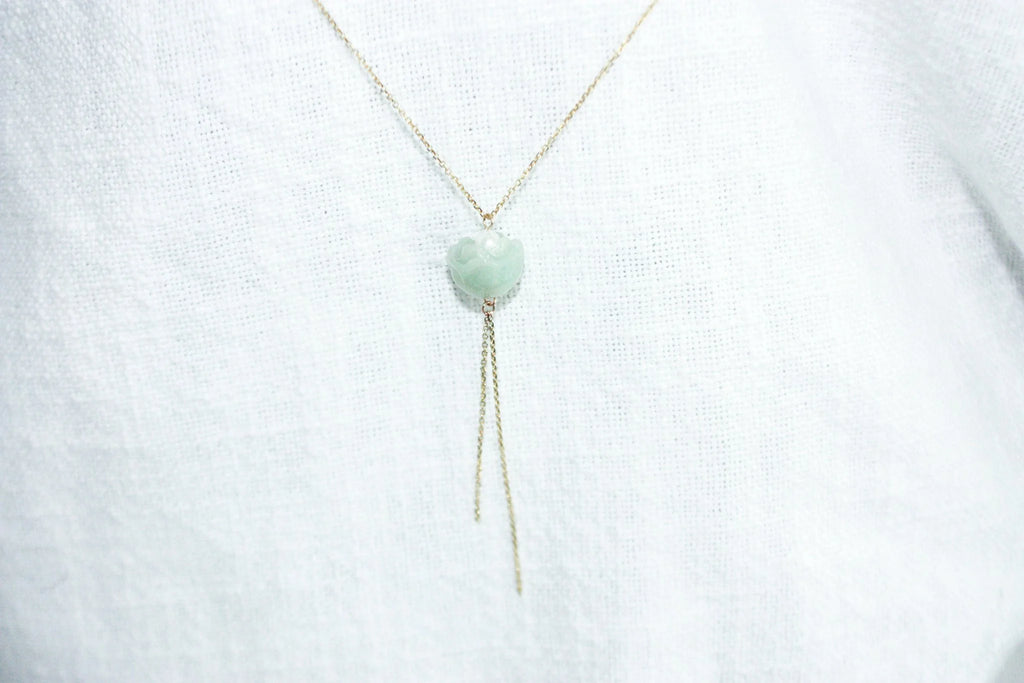Lotus Jade Chain Necklace