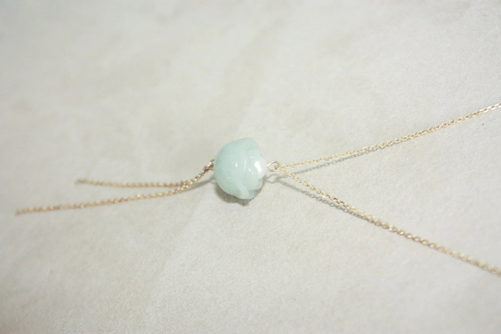 Lotus Jade Chain Necklace