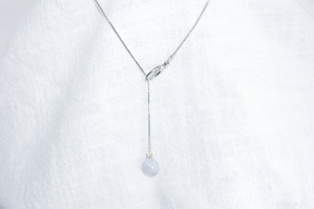 Threaded Lavender Jade Necklace