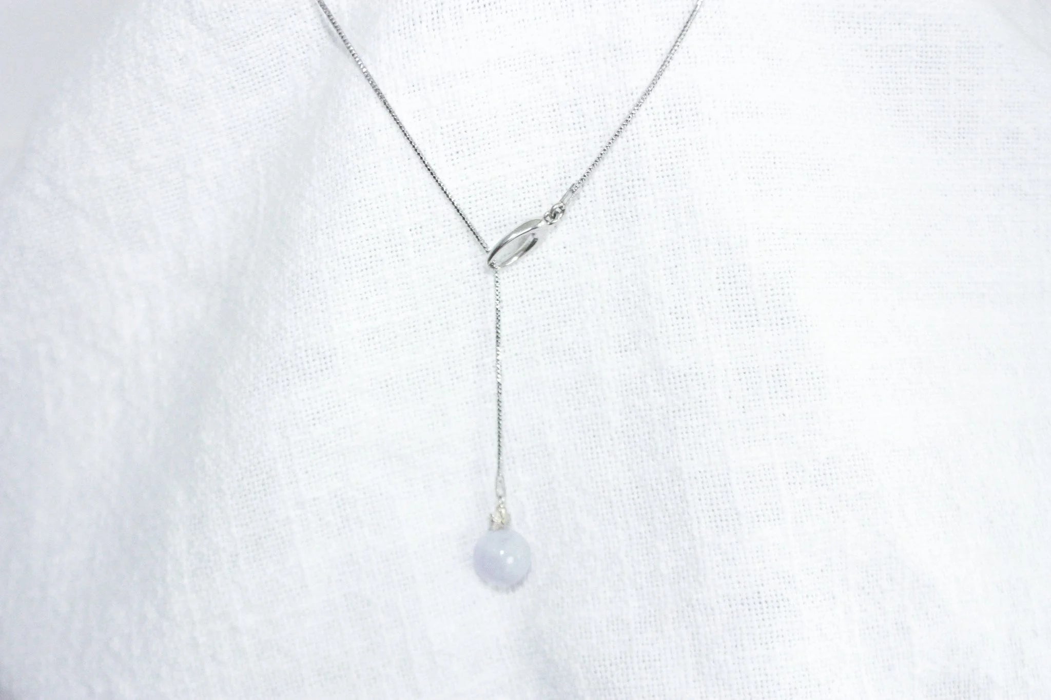 Threaded Lavender Jade Necklace
