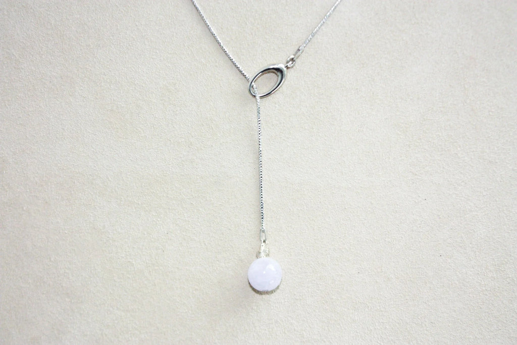 Threaded Lavender Jade Necklace