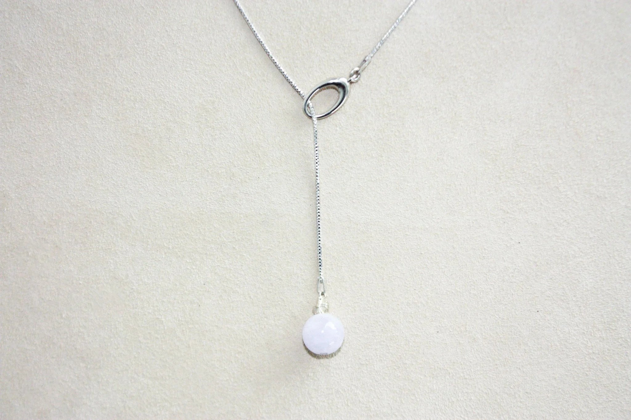 Threaded Lavender Jade Necklace