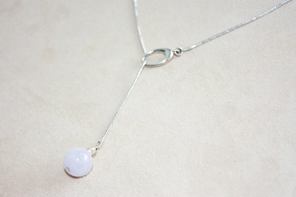 Threaded Lavender Jade Necklace