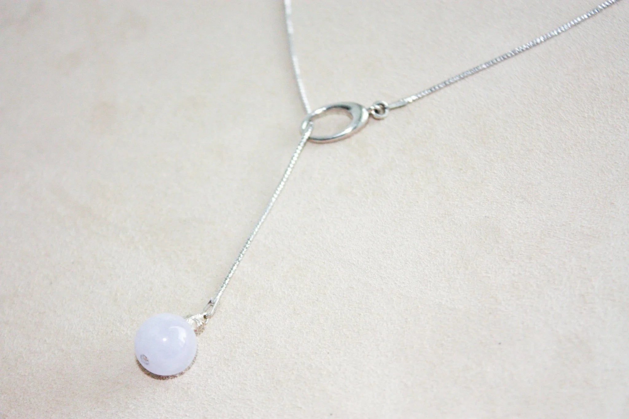 Threaded Lavender Jade Necklace