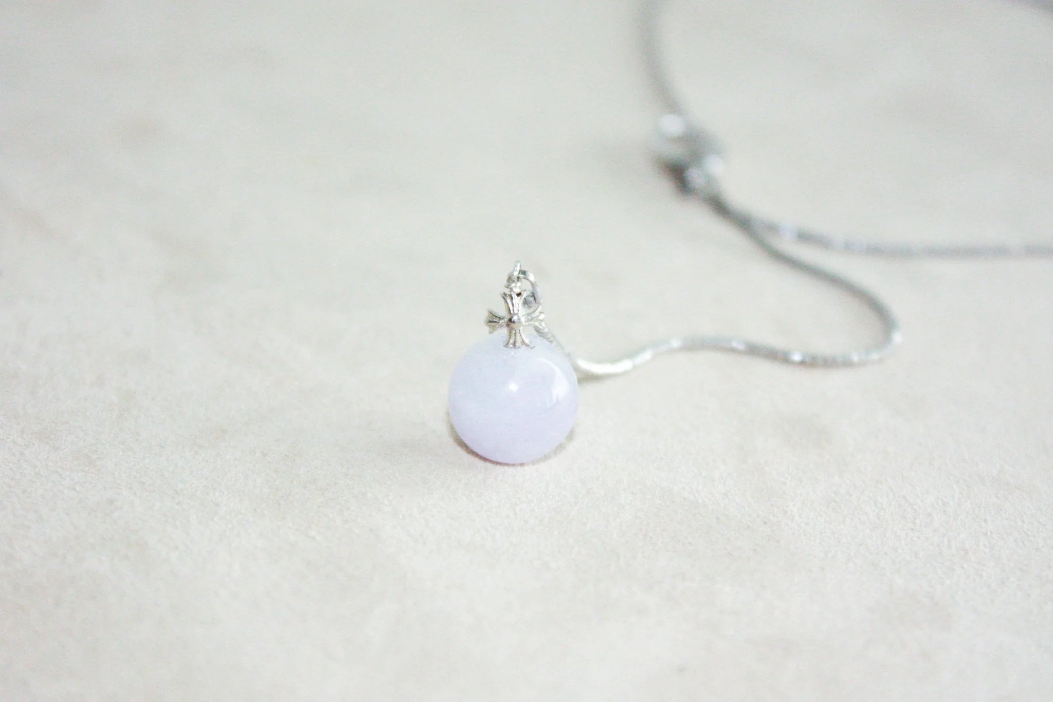 Threaded Lavender Jade Necklace