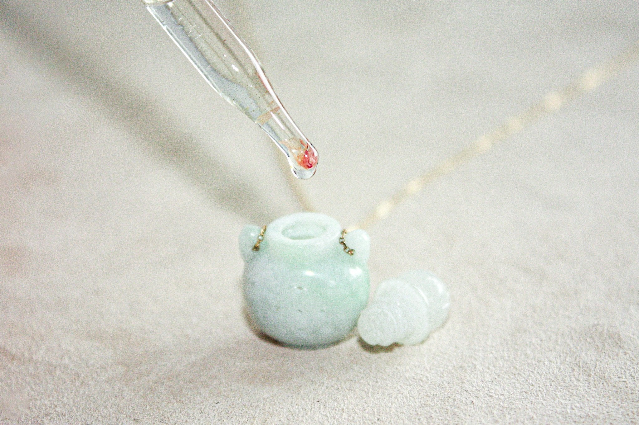 Perfume Bottle Jade Necklace