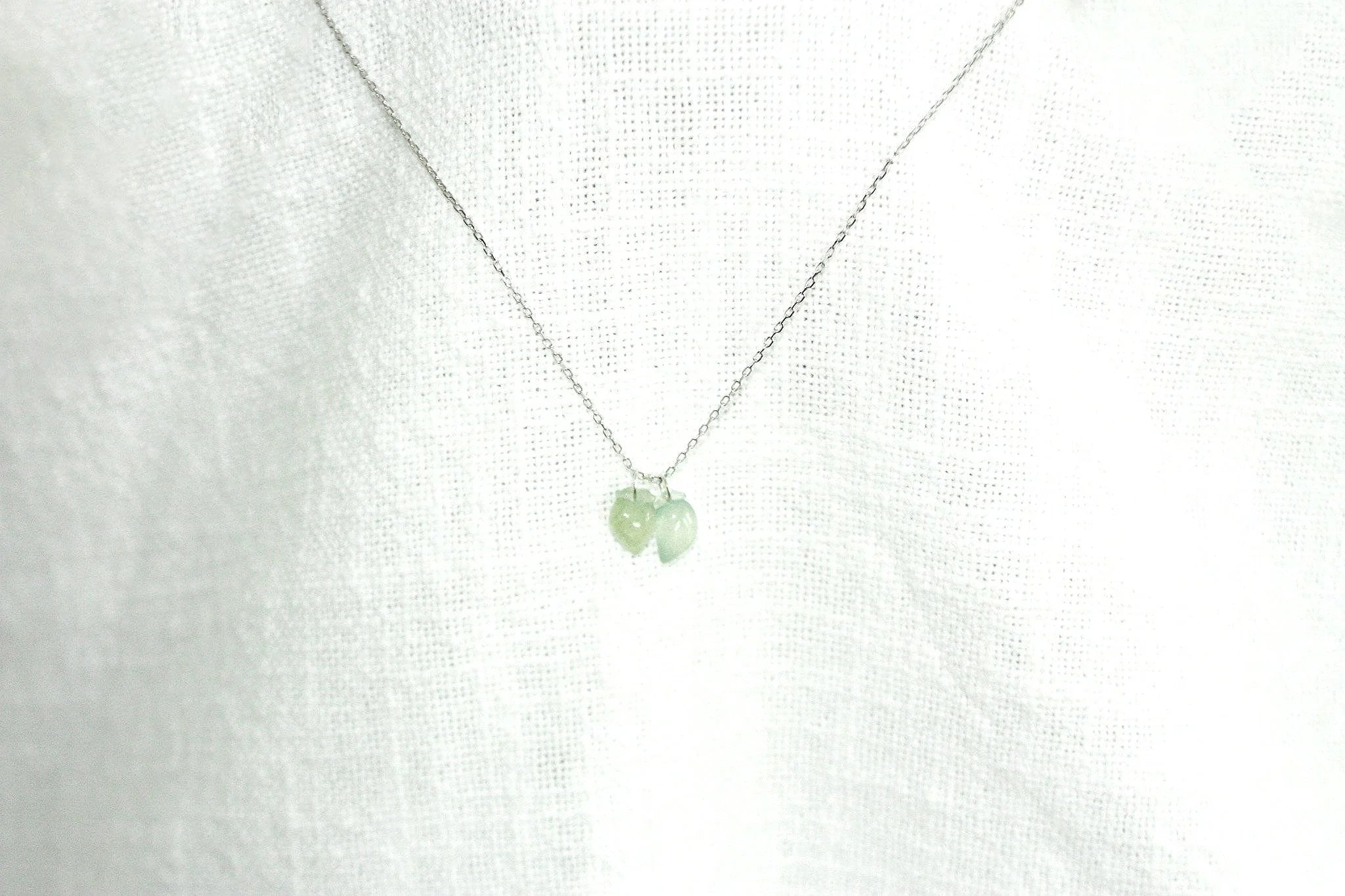 Peach Pair Perfect Jade Necklace