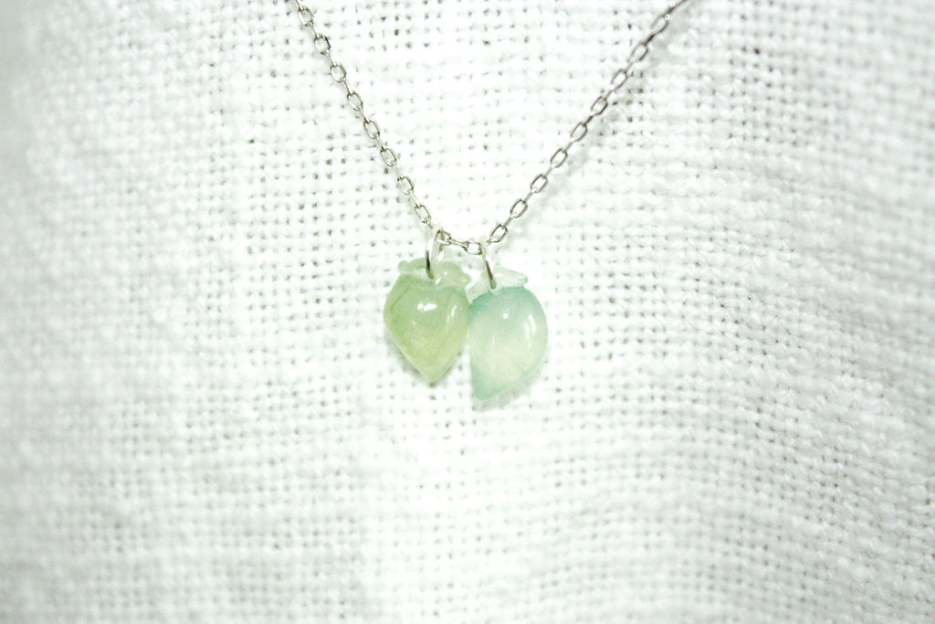Peach Pair Perfect Jade Necklace