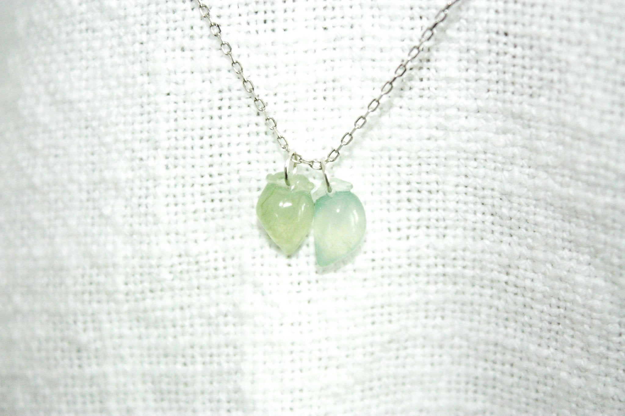 Peach Pair Perfect Jade Necklace