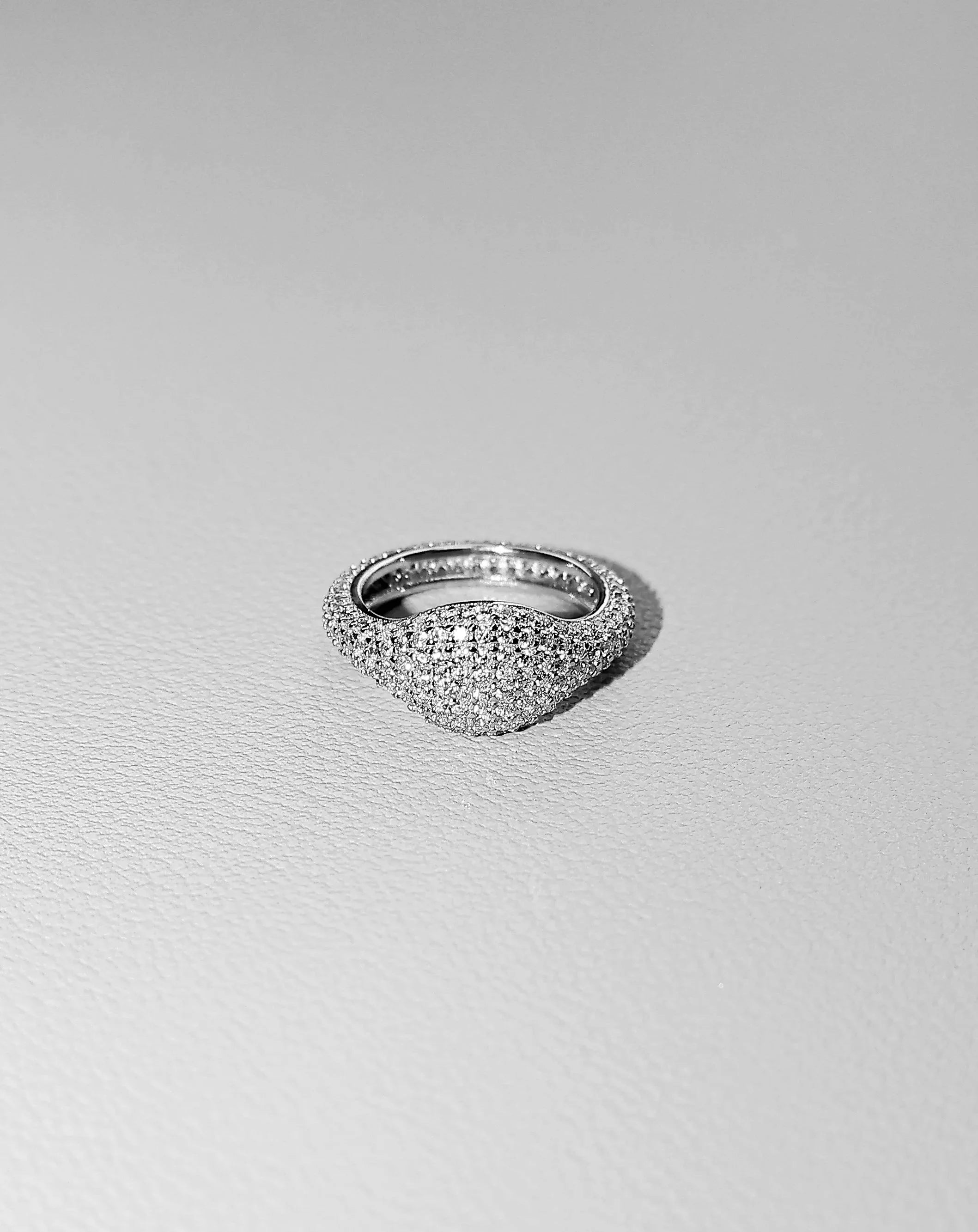 Pavé Signet Dome Pinky Ring