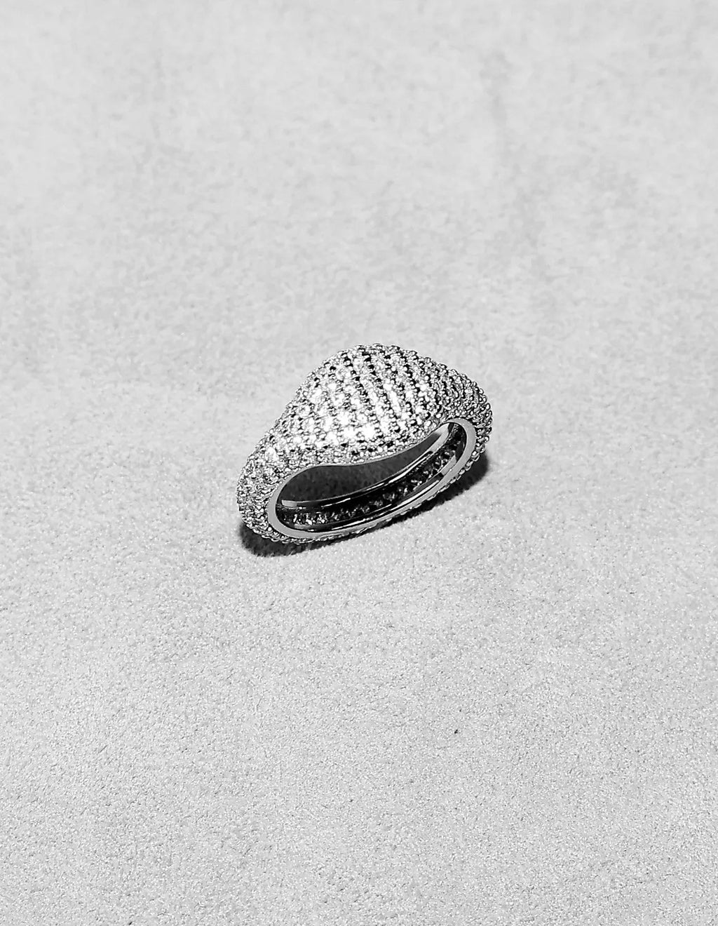 Pavé Signet Dome Pinky Ring