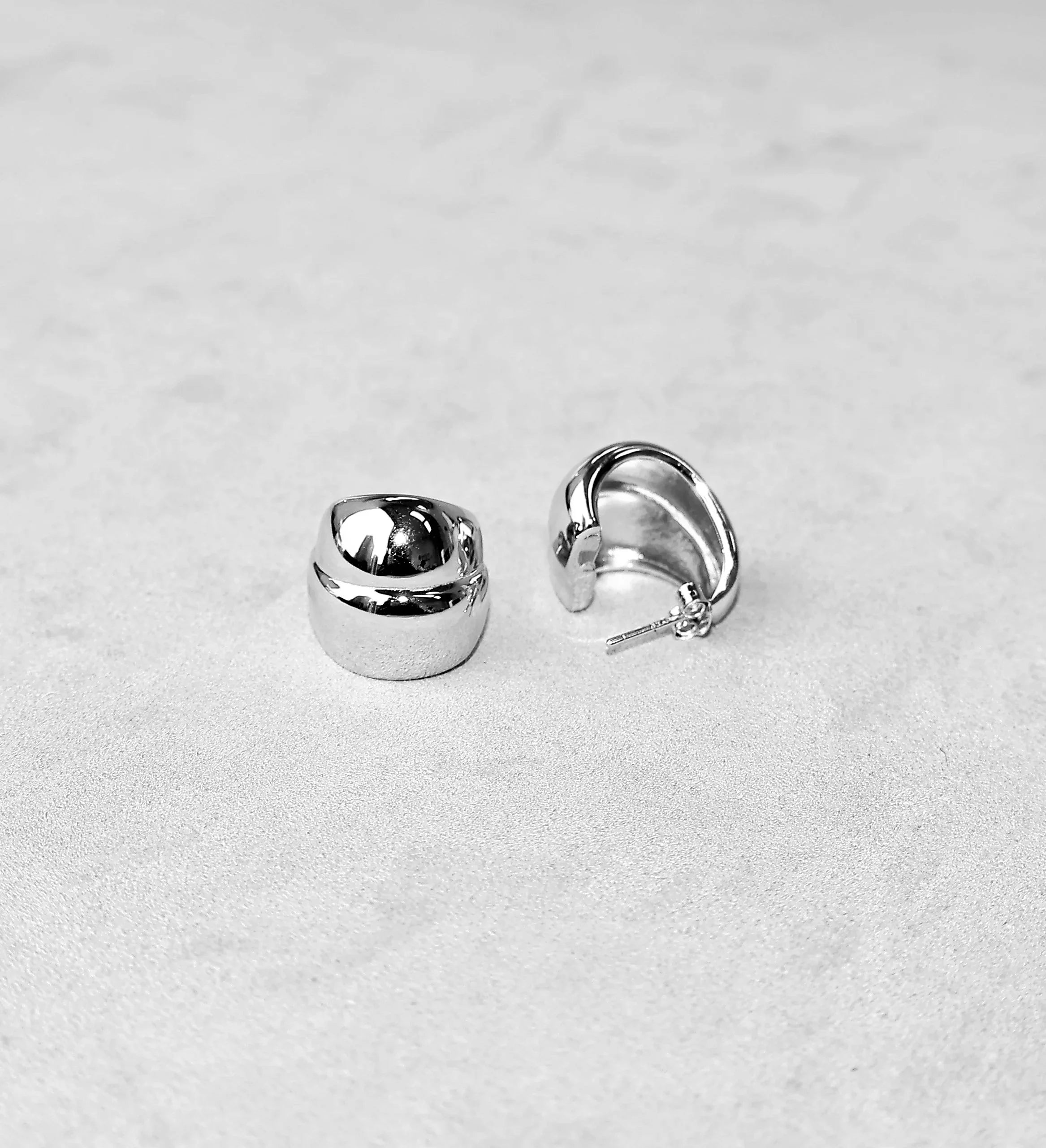 Wide Dome Hoop Earrings