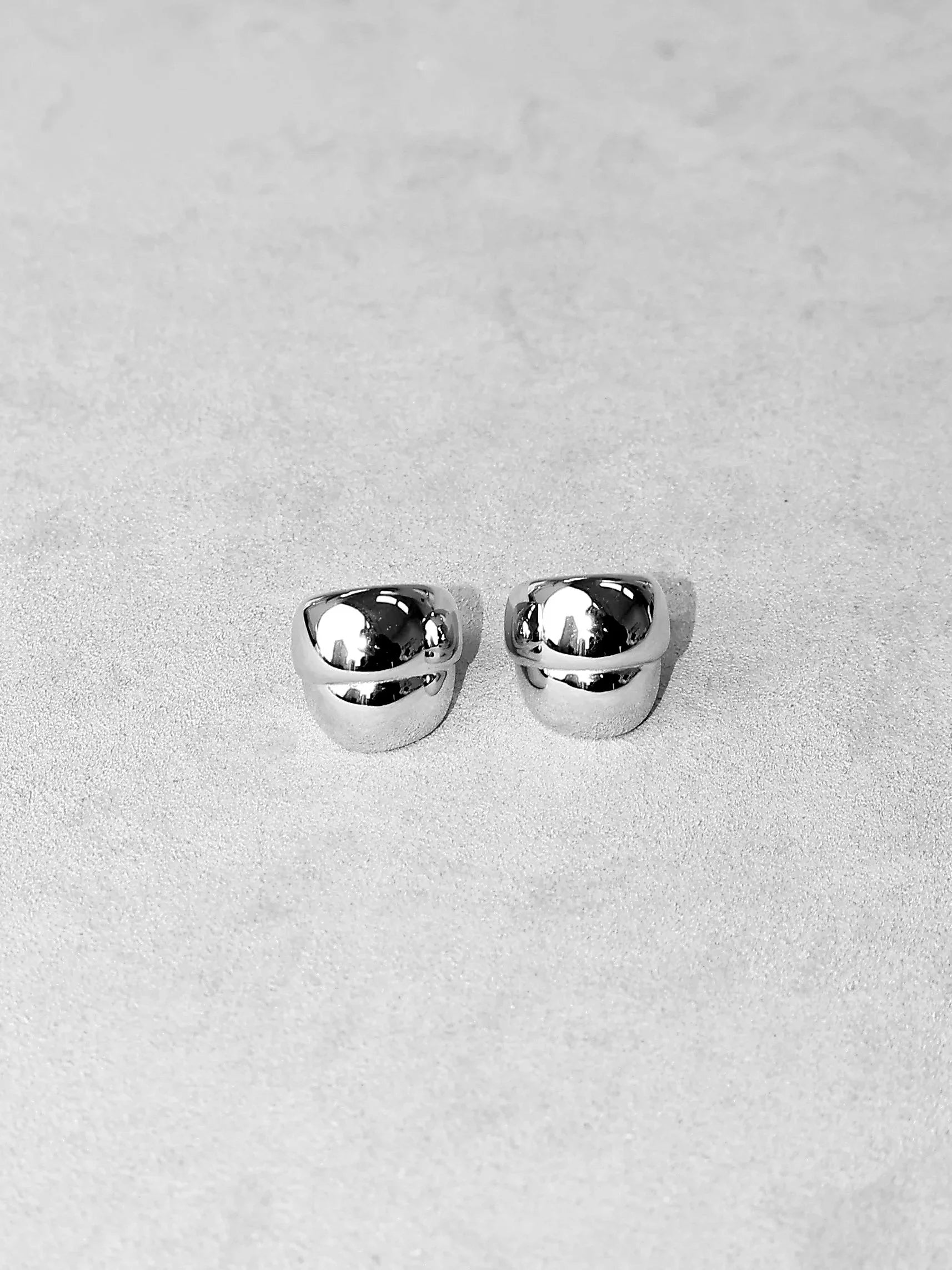 Wide Dome Hoop Earrings