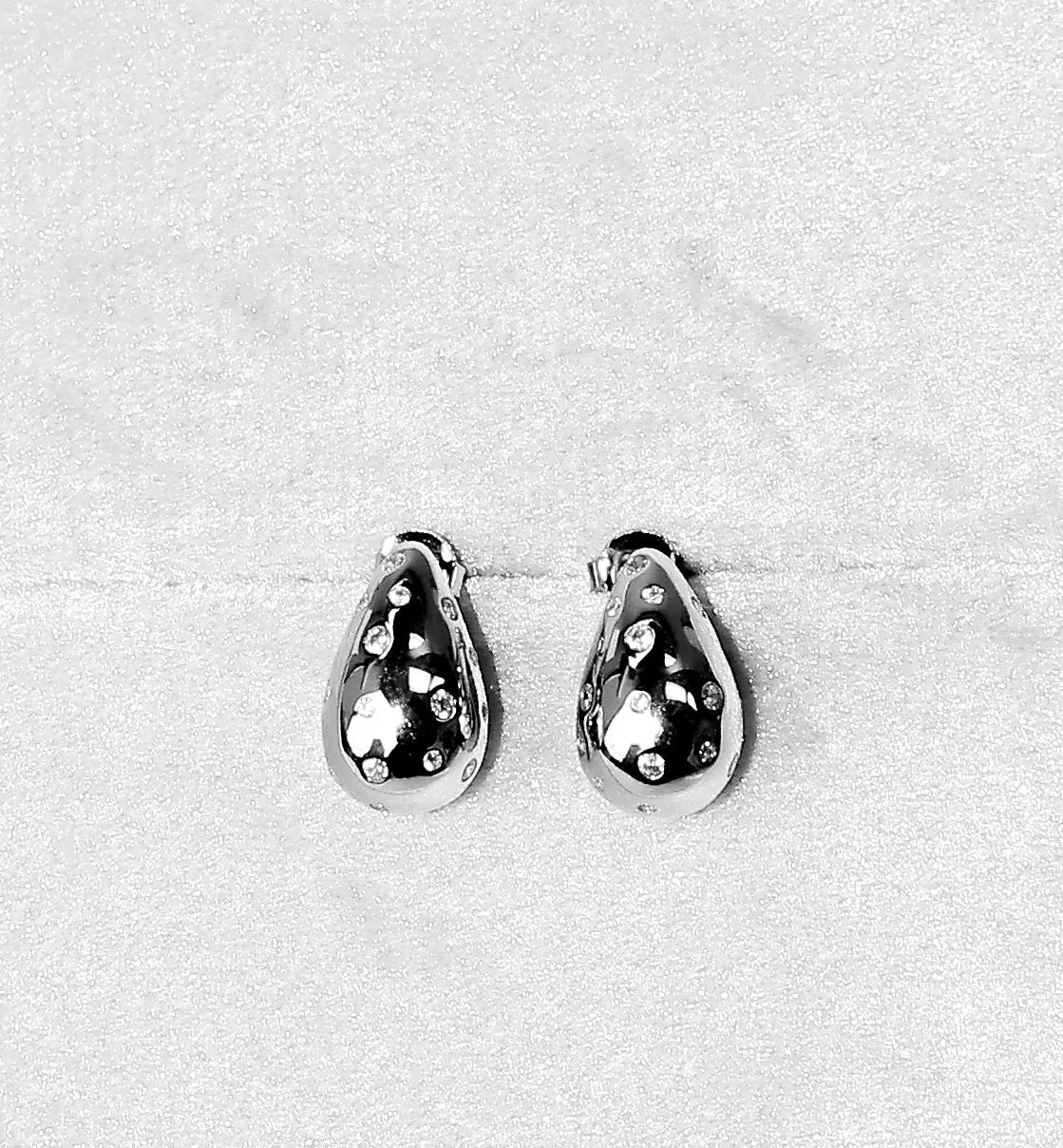 Scattered CZ Teardrop Earrings