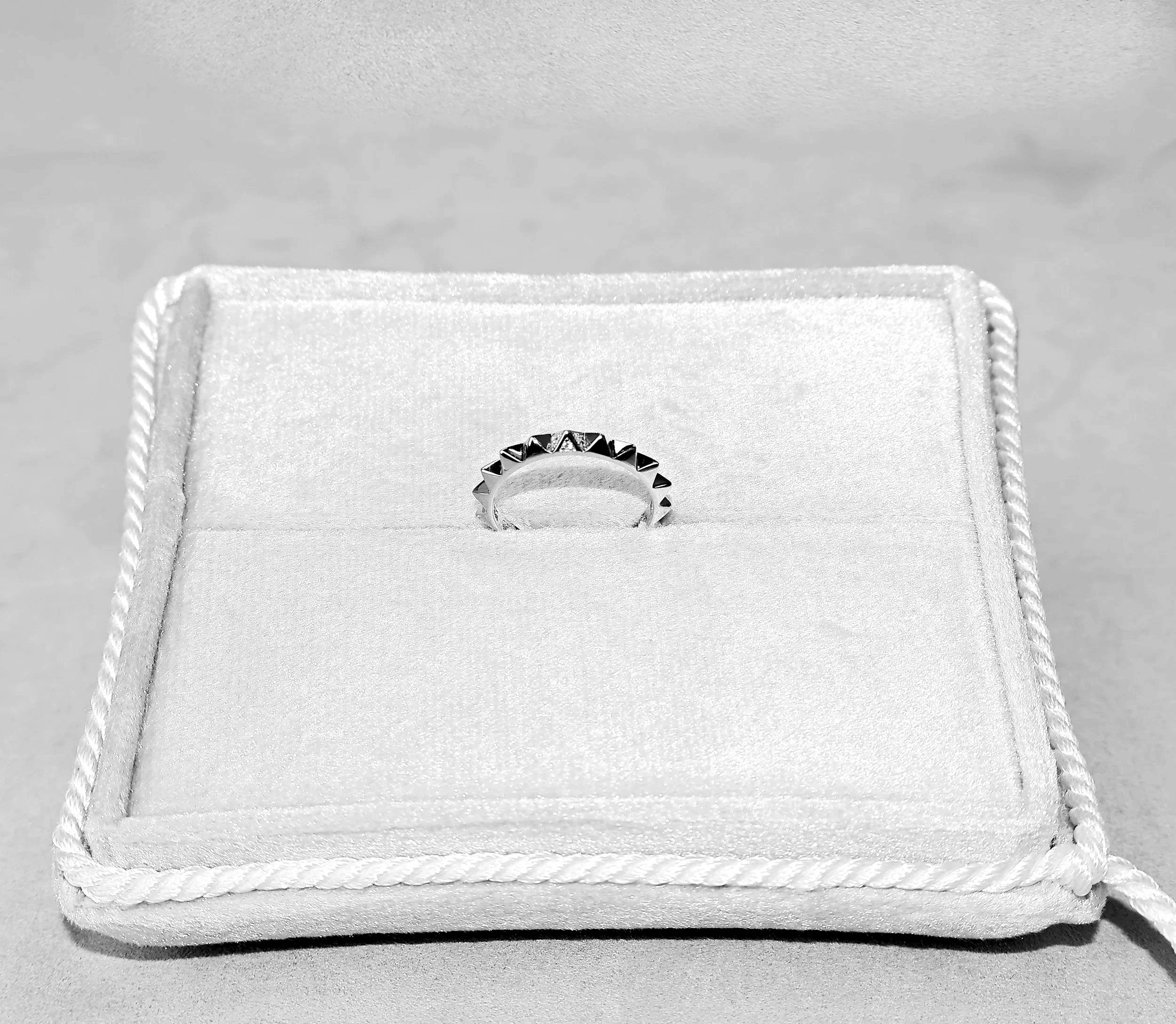 Bold Pyramid Stud Band Ring
