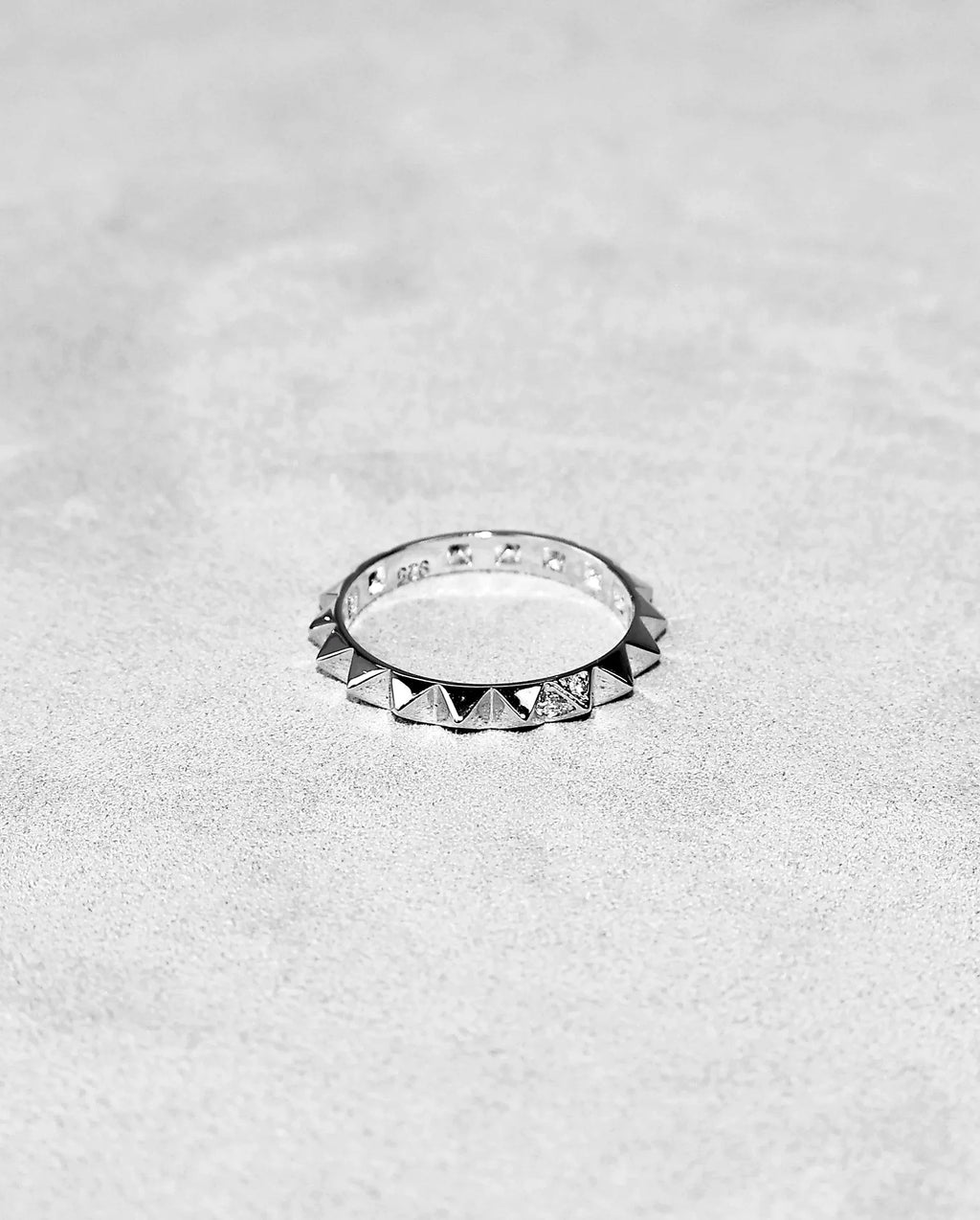 Bold Pyramid Stud Band Ring