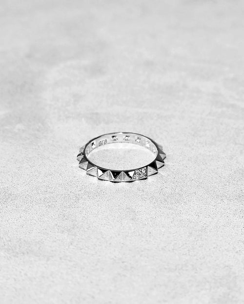 Bold Pyramid Stud Band Ring