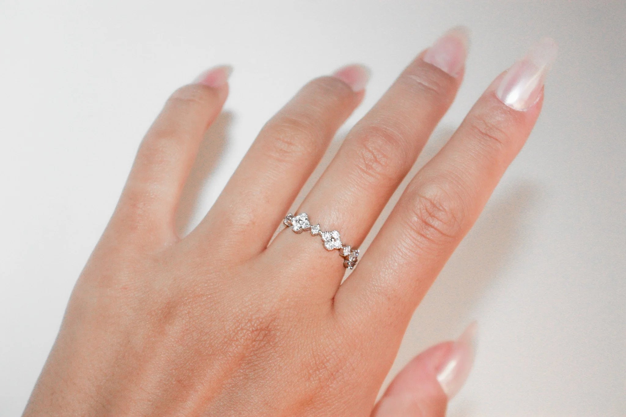 Round and Clover Diamond Ring