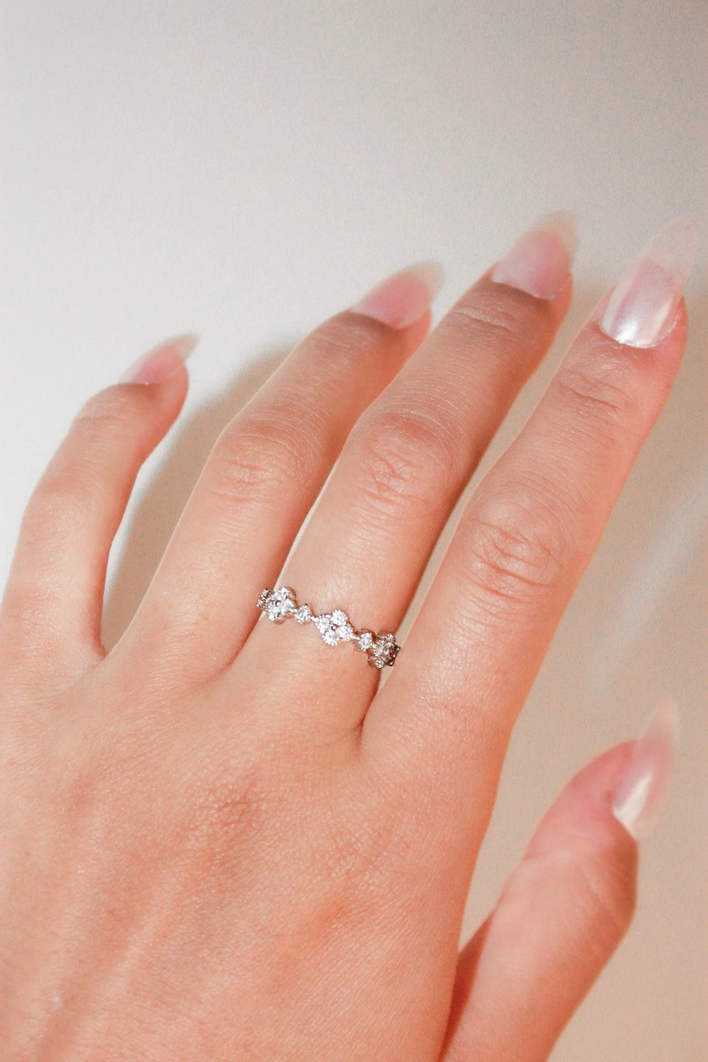 Round and Clover Diamond Ring