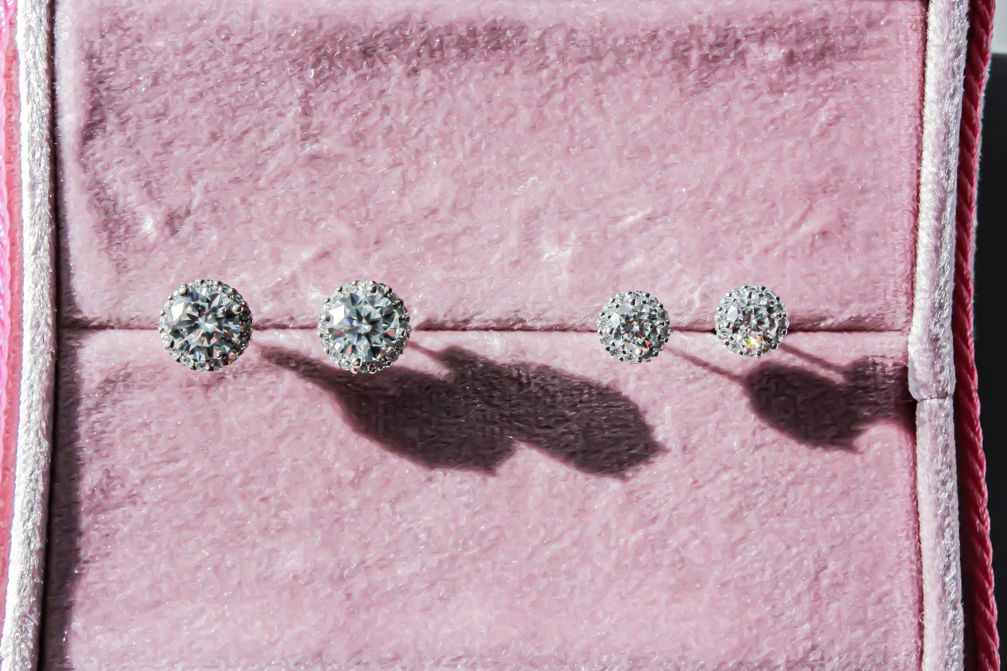 Round Halo Moissanite Studs