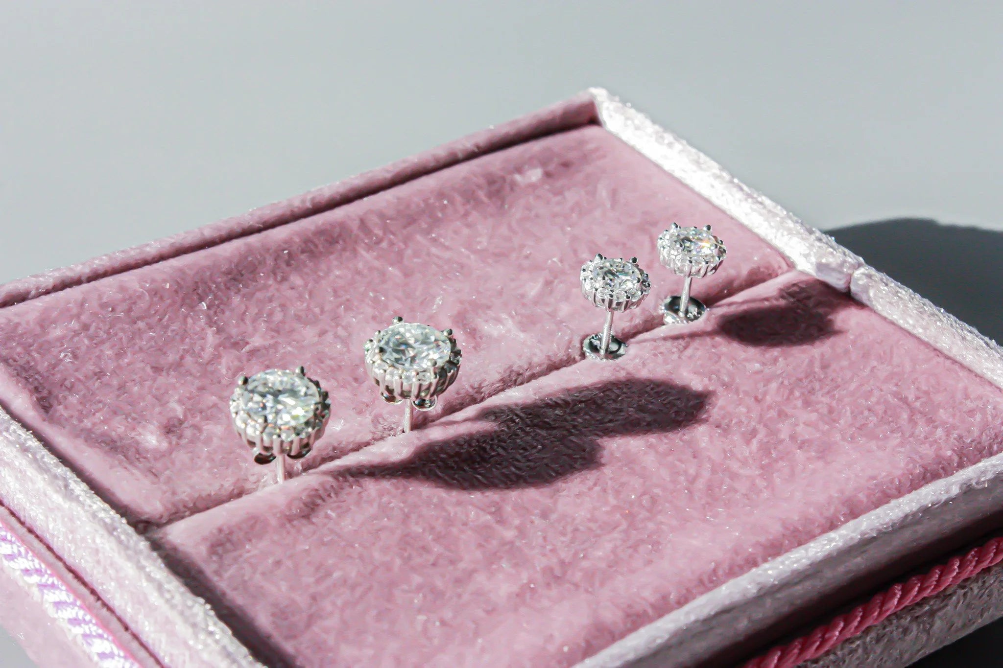 Round Halo Moissanite Studs