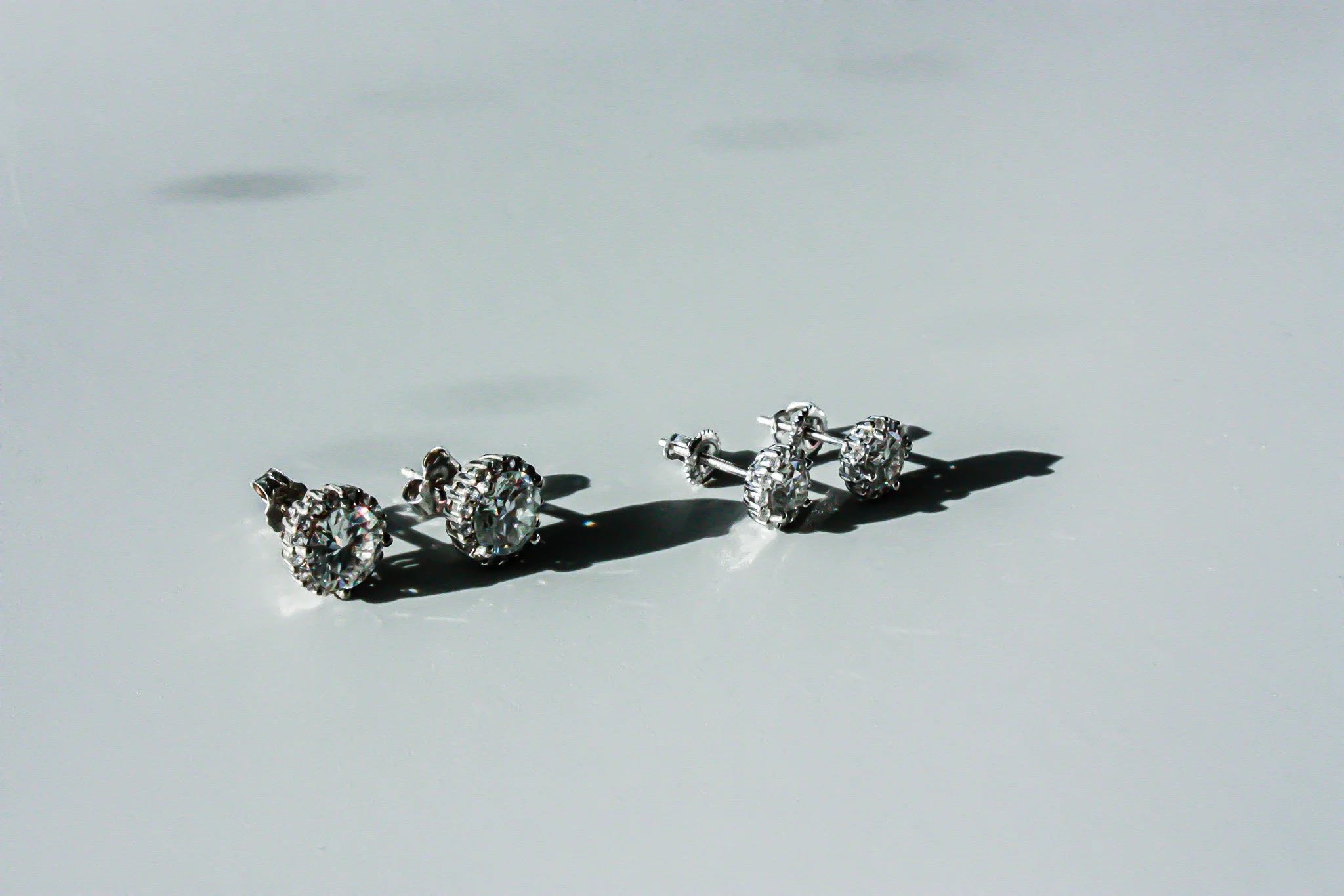 Round Halo Moissanite Studs
