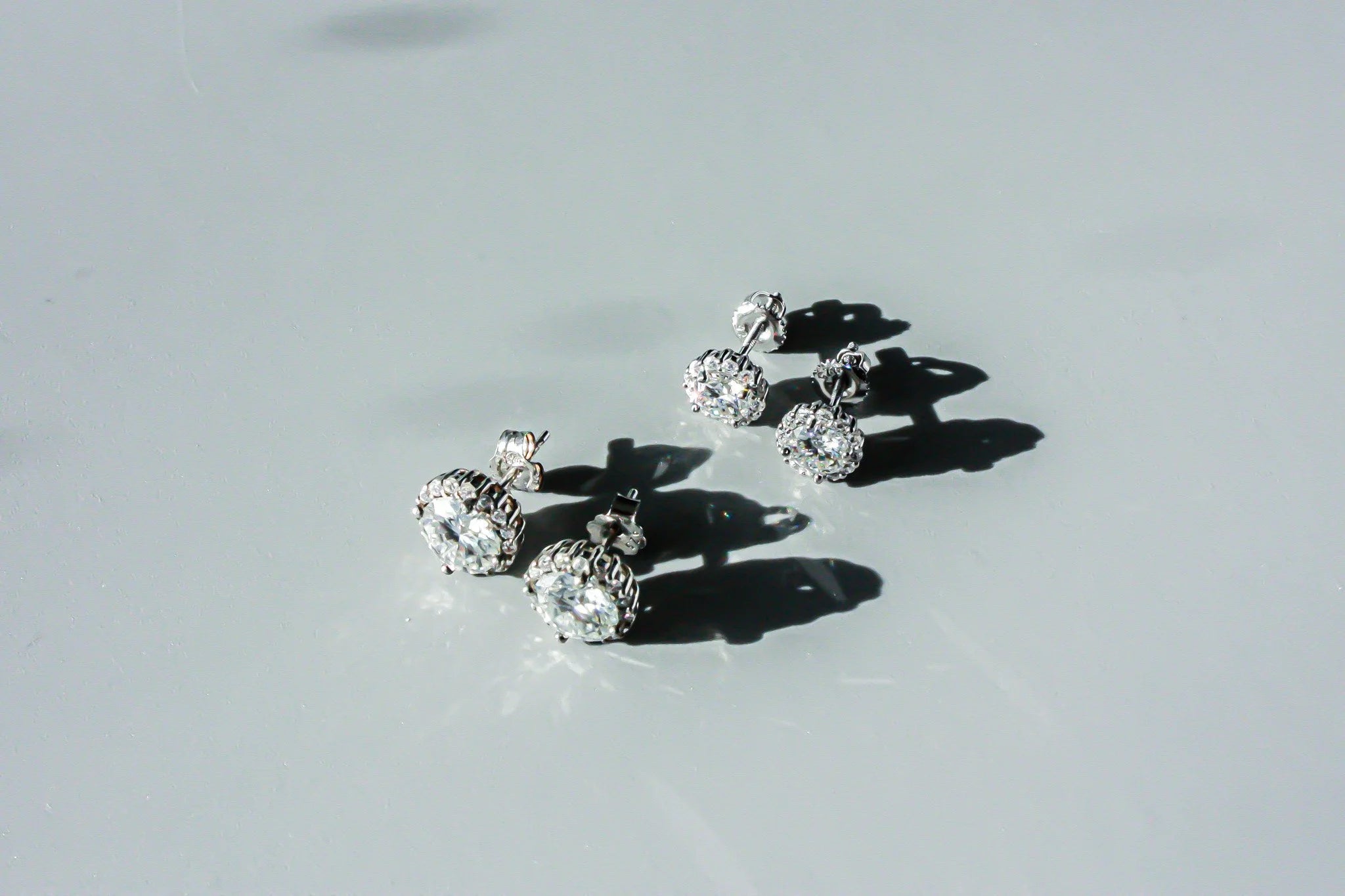 Round Halo Moissanite Studs