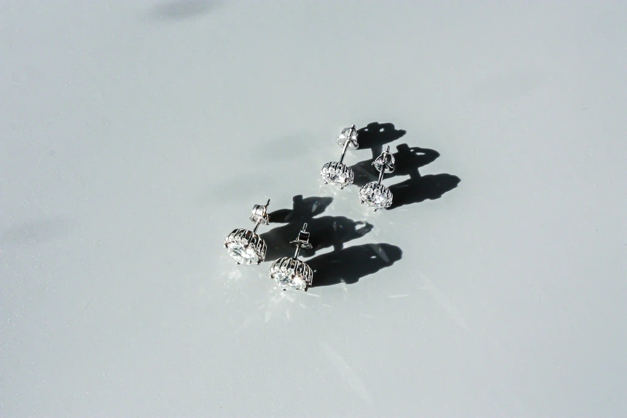 Round Halo Moissanite Studs