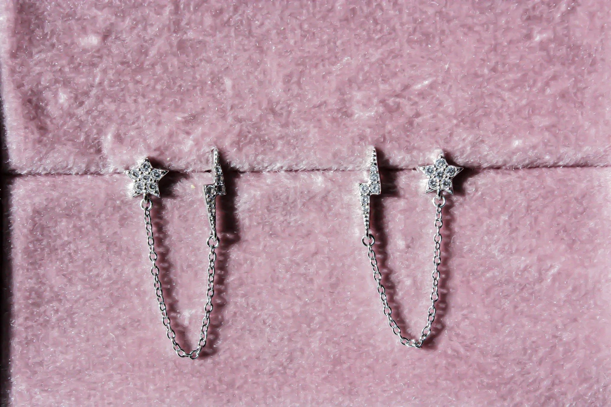 Star Bolt Double Piercing Earrings