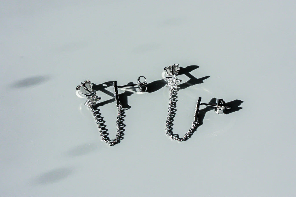 Star Bolt Double Piercing Earrings