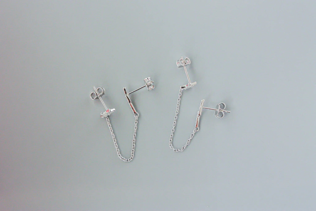 Star Bolt Double Piercing Earrings