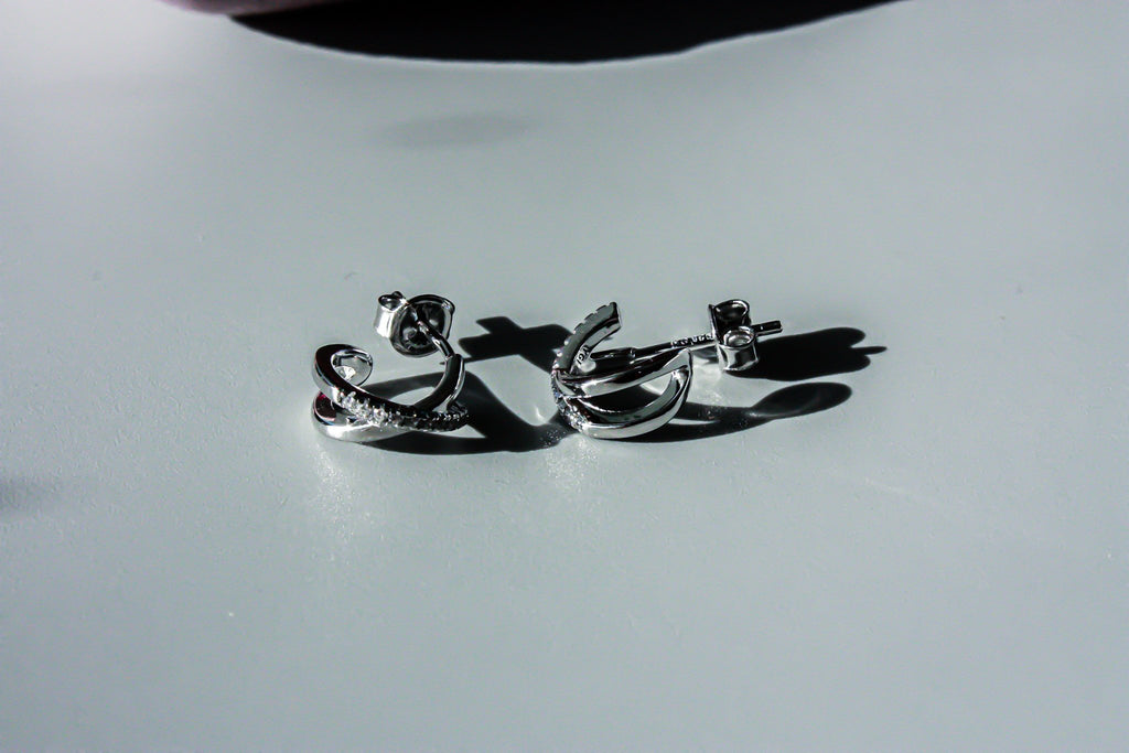 X Half Hoop Earrings