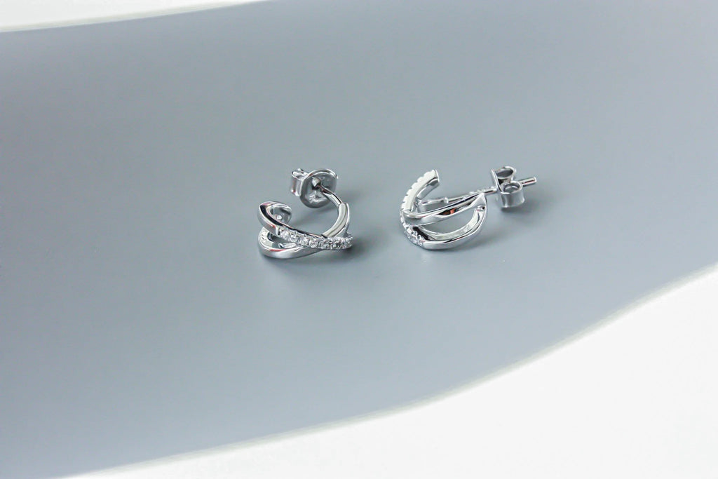 X Half Hoop Earrings