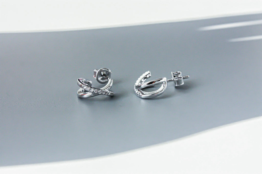X Half Hoop Earrings