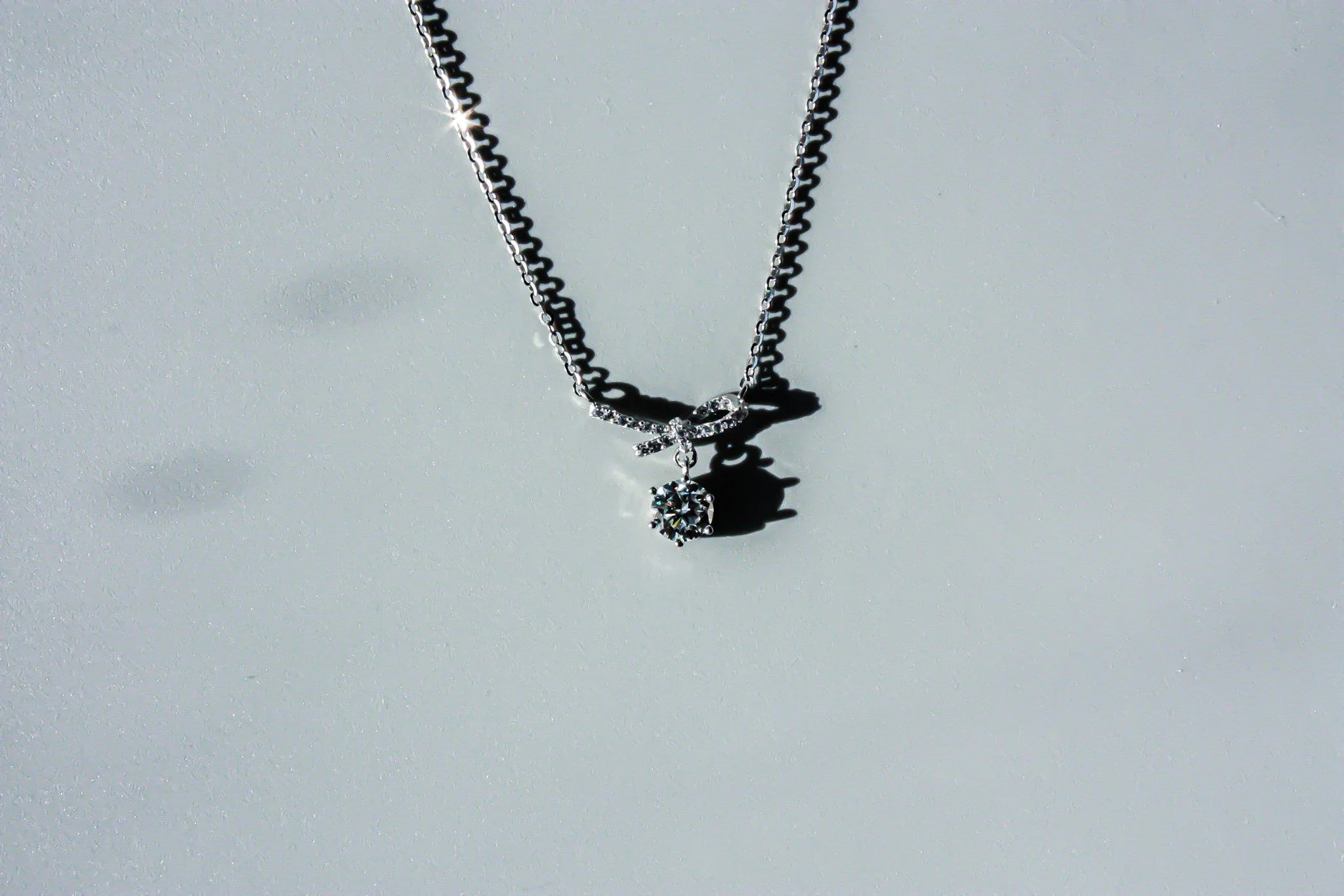 Ribbon Moissanite Necklace
