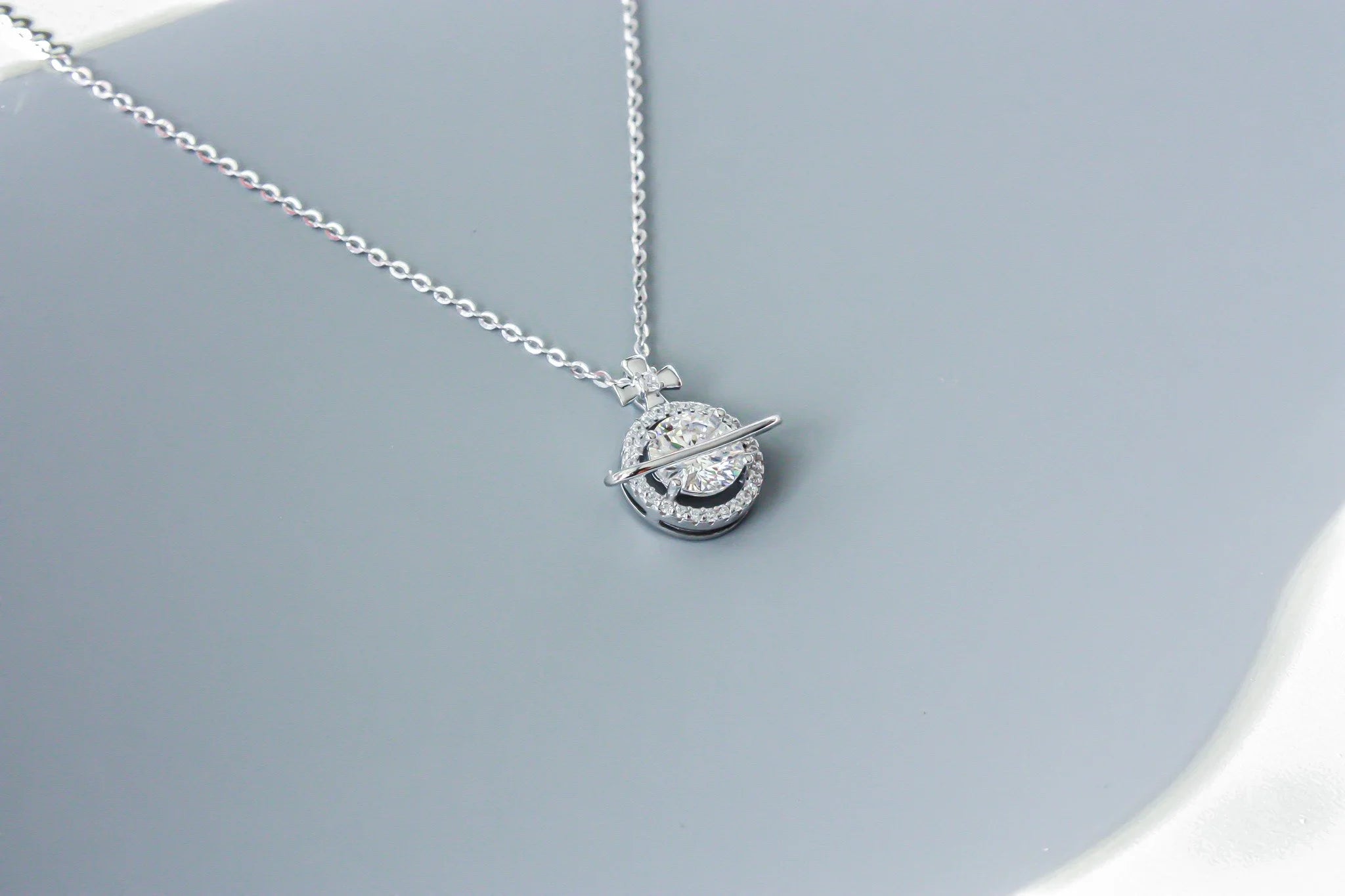 Moissanite Planet Necklace