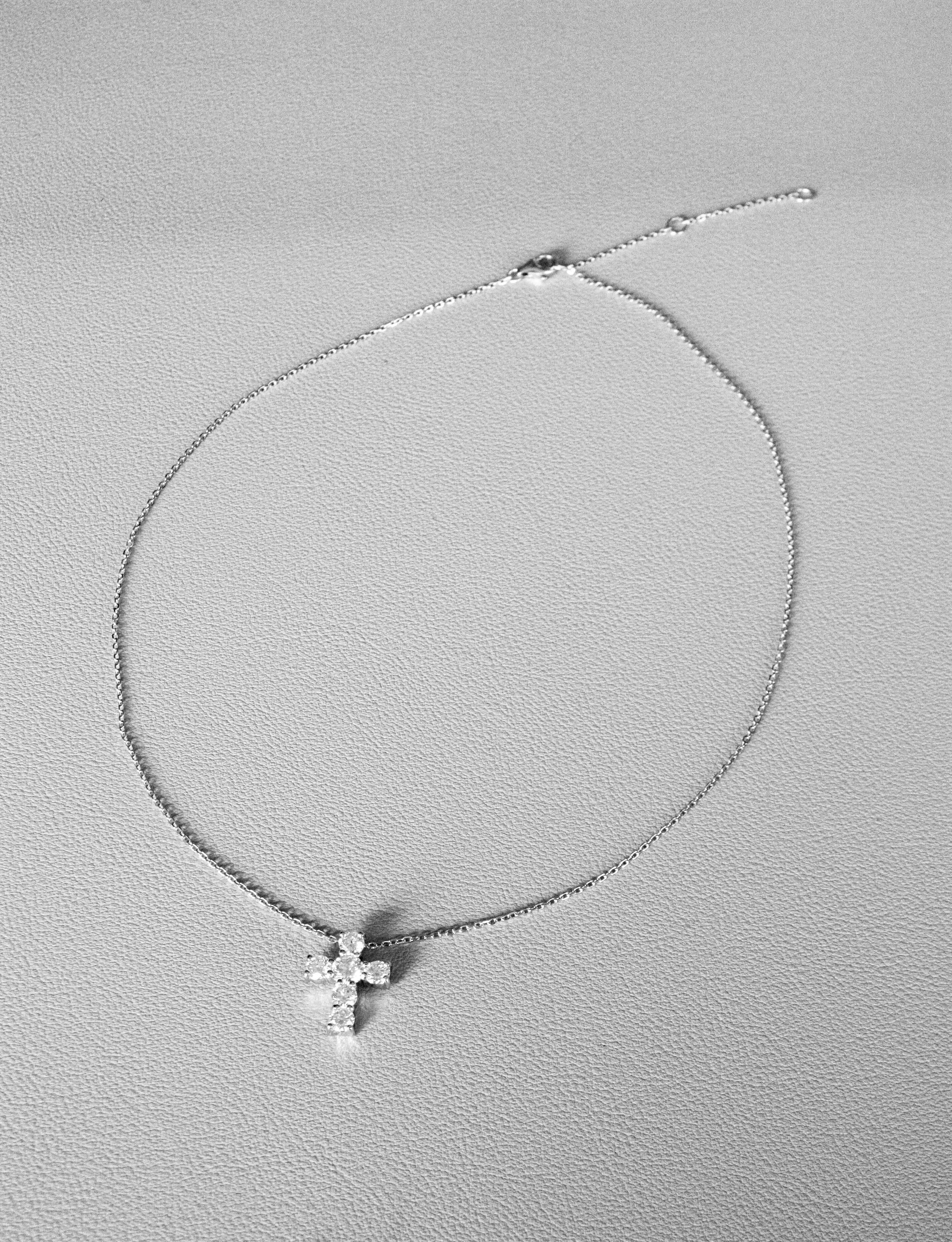 Moissanite Medium Size Cross Necklace