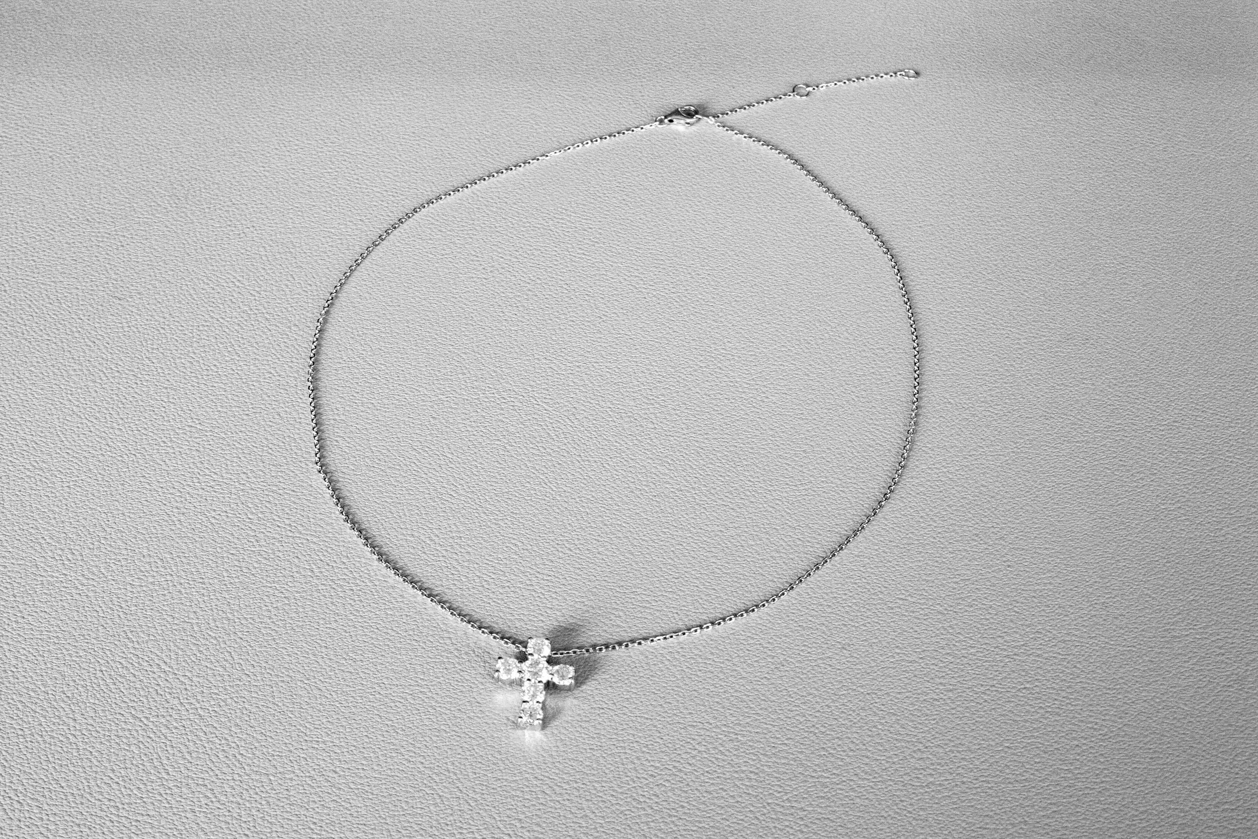 Moissanite Medium Size Cross Necklace
