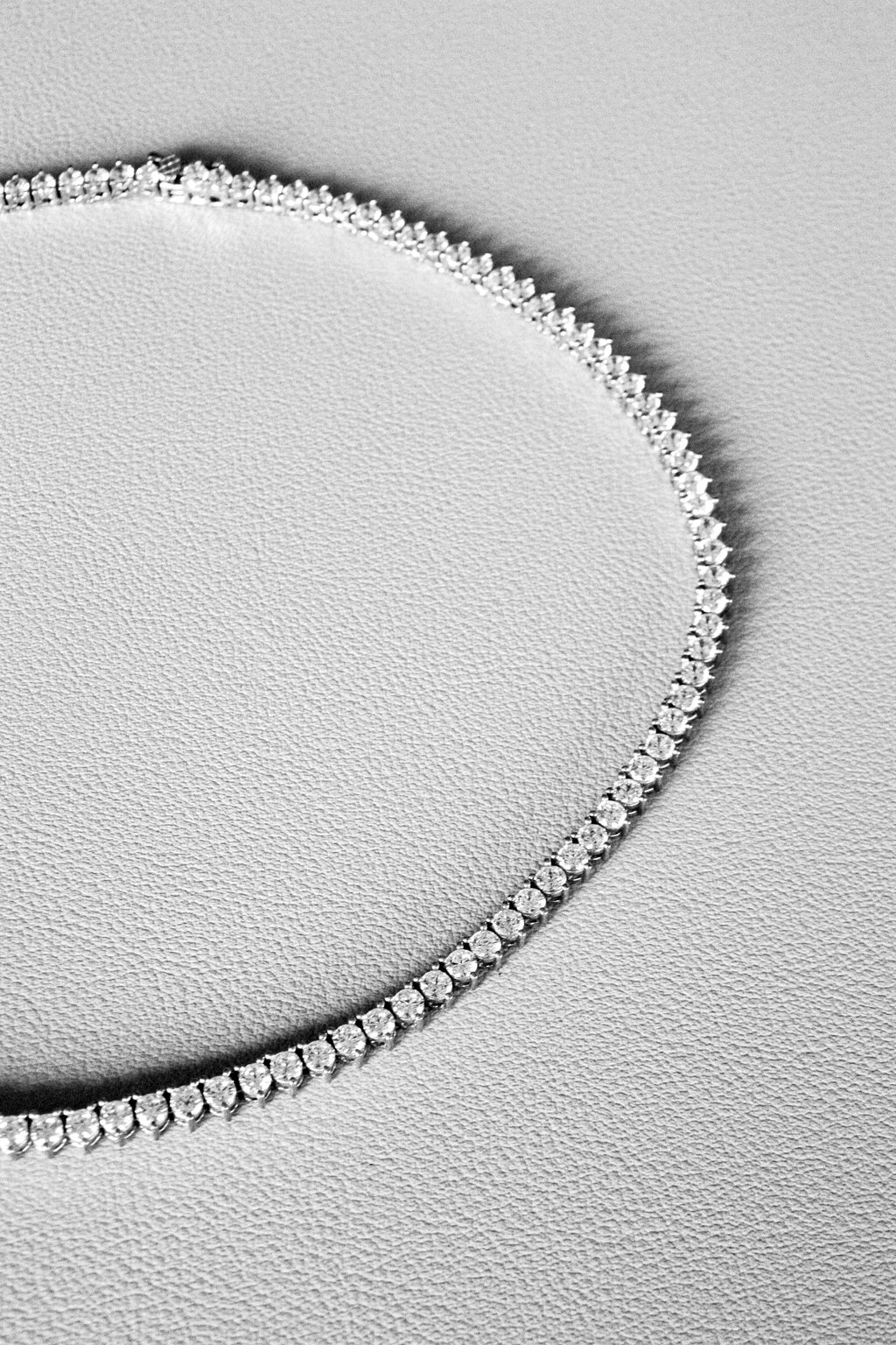 Three-Prong CZ Tennis Necklace