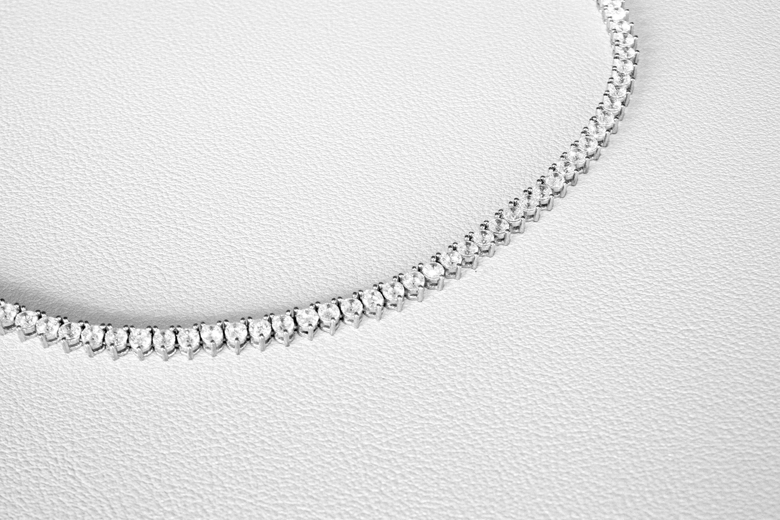 Three-Prong CZ Tennis Necklace