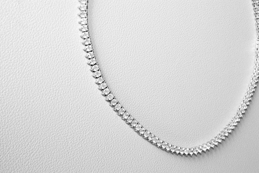 Three-Prong CZ Tennis Necklace