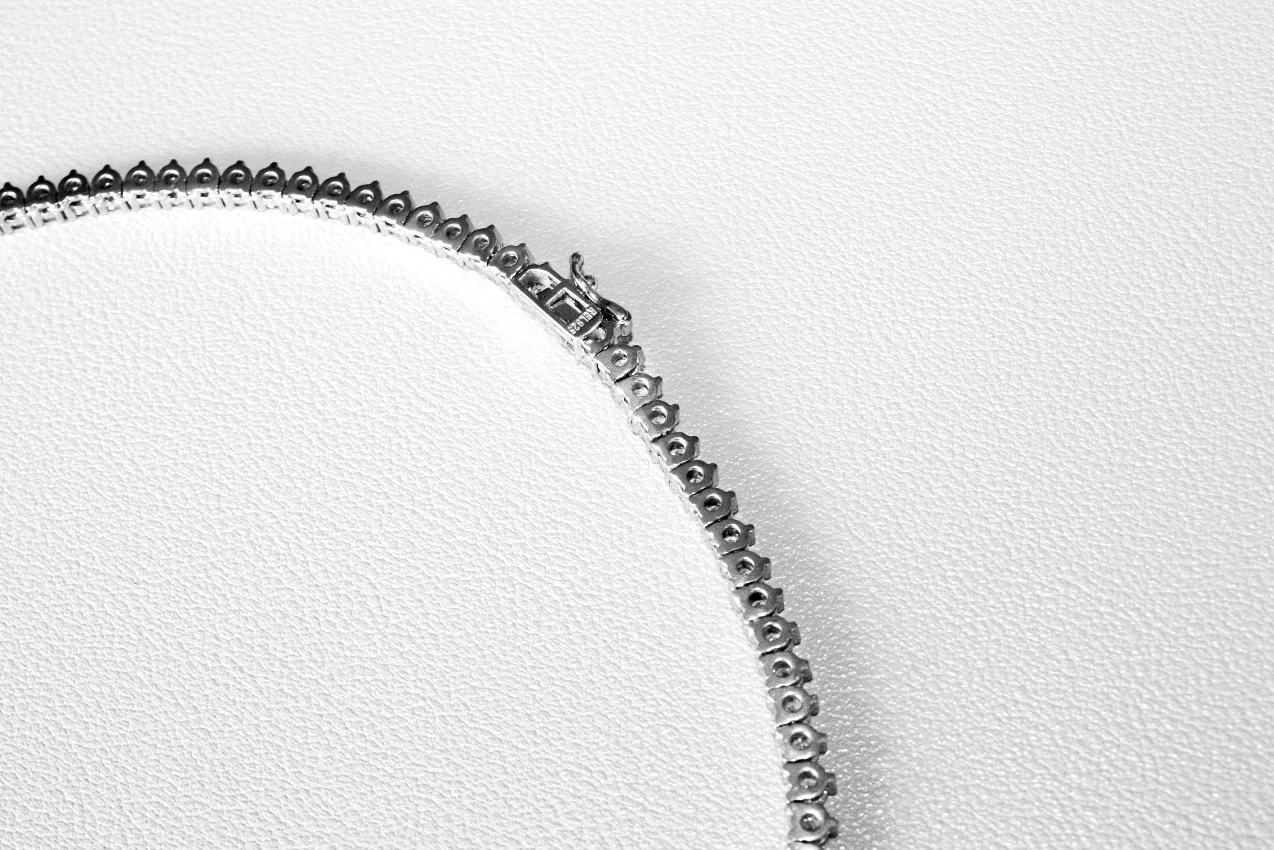 Three-Prong CZ Tennis Necklace
