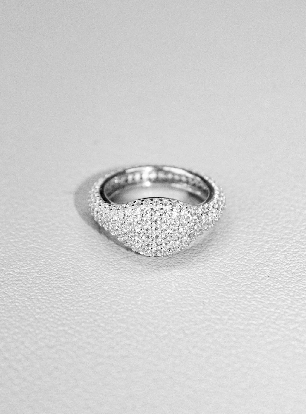 Pavé Signet Dome Pinky Ring
