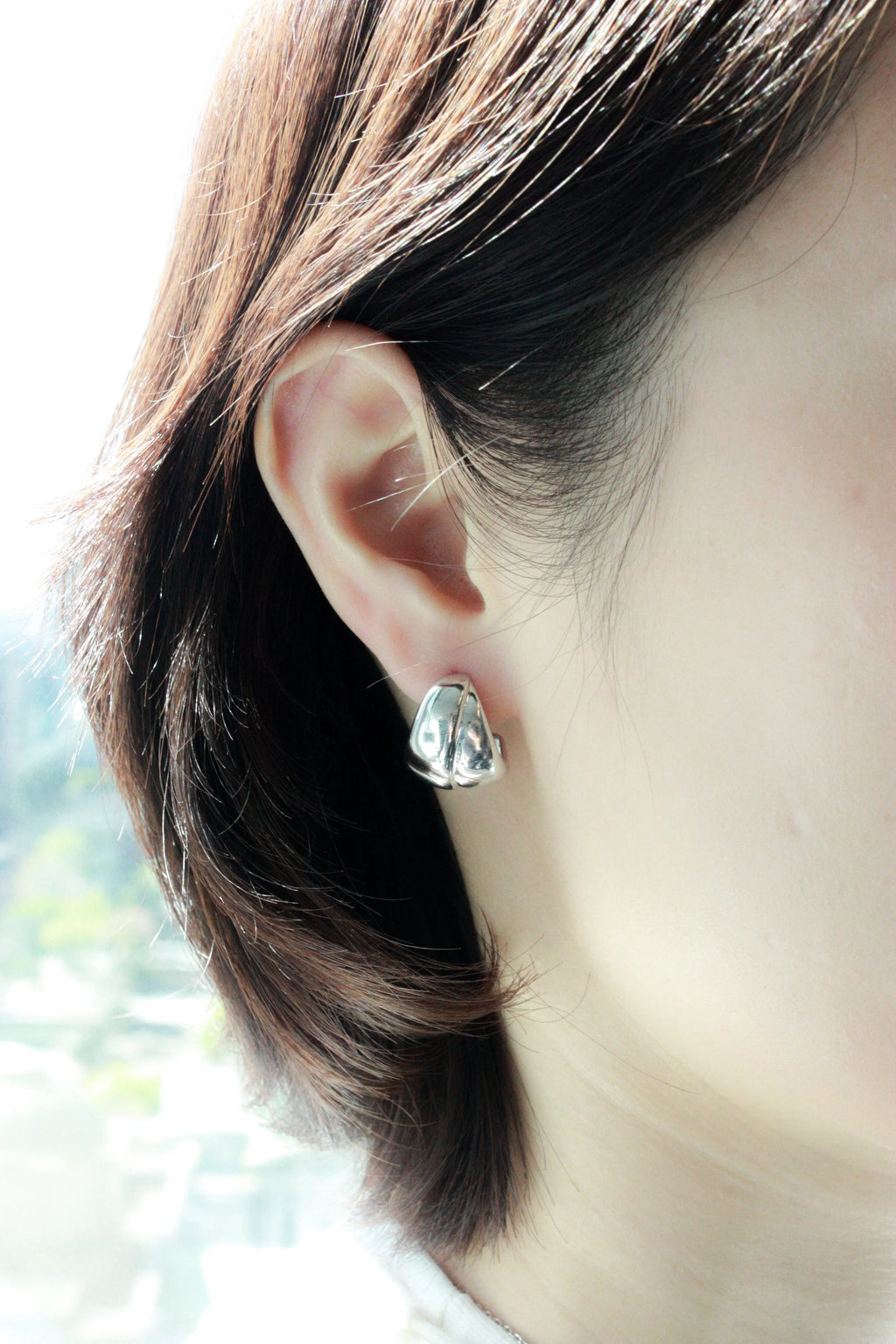 Wide Dome Hoop Earrings