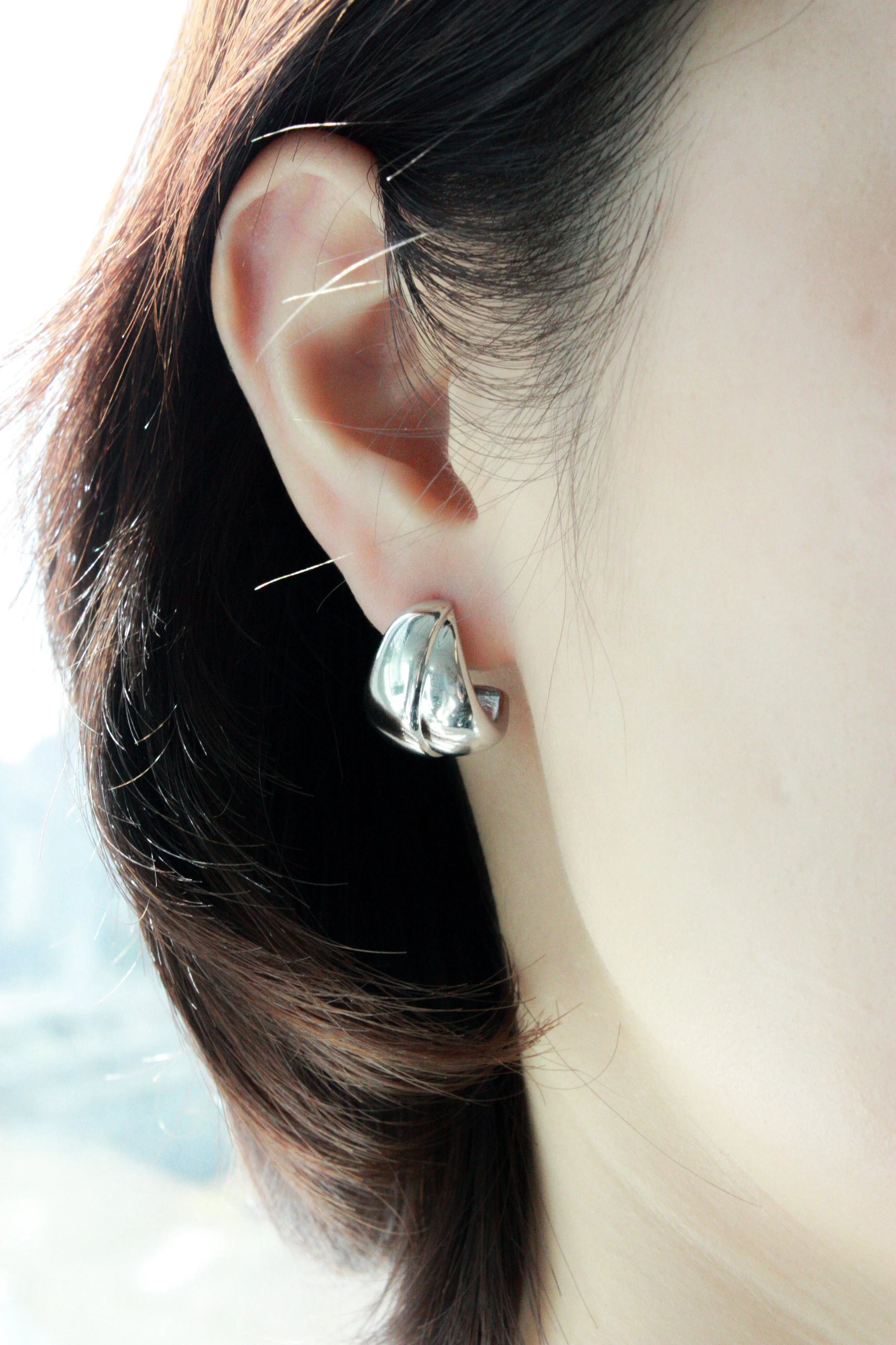 Wide Dome Hoop Earrings