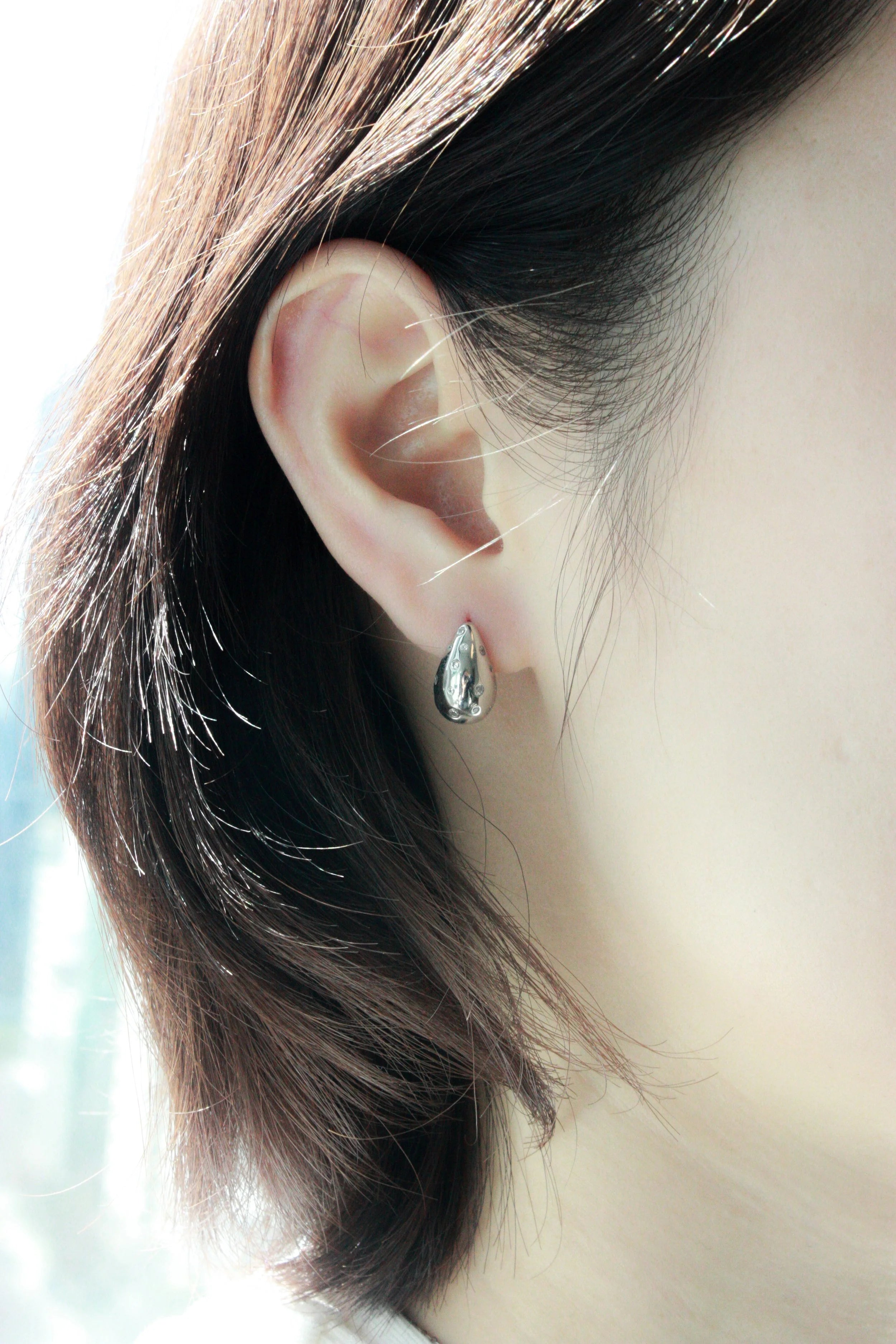 Scattered CZ Teardrop Earrings