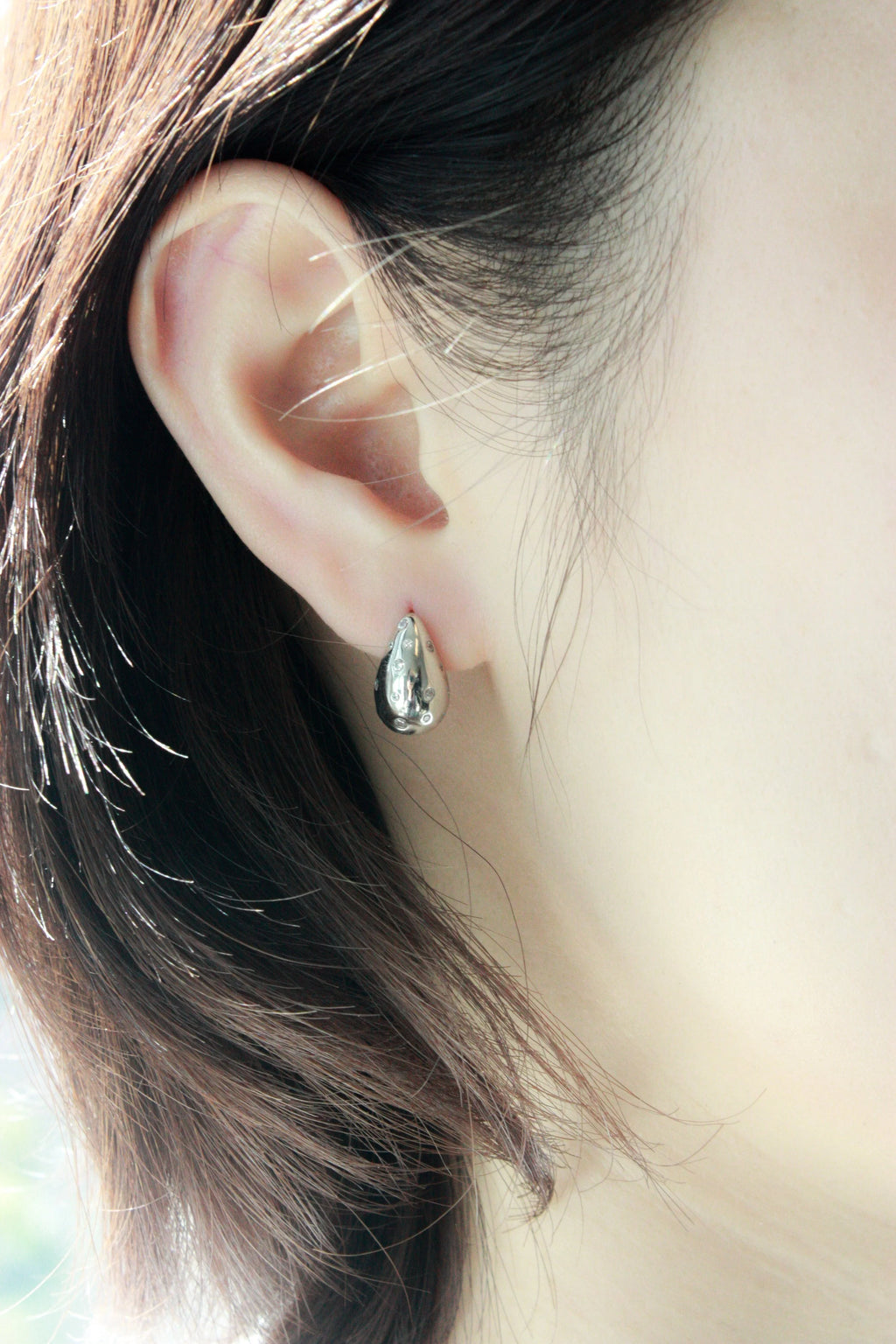 Scattered CZ Teardrop Earrings