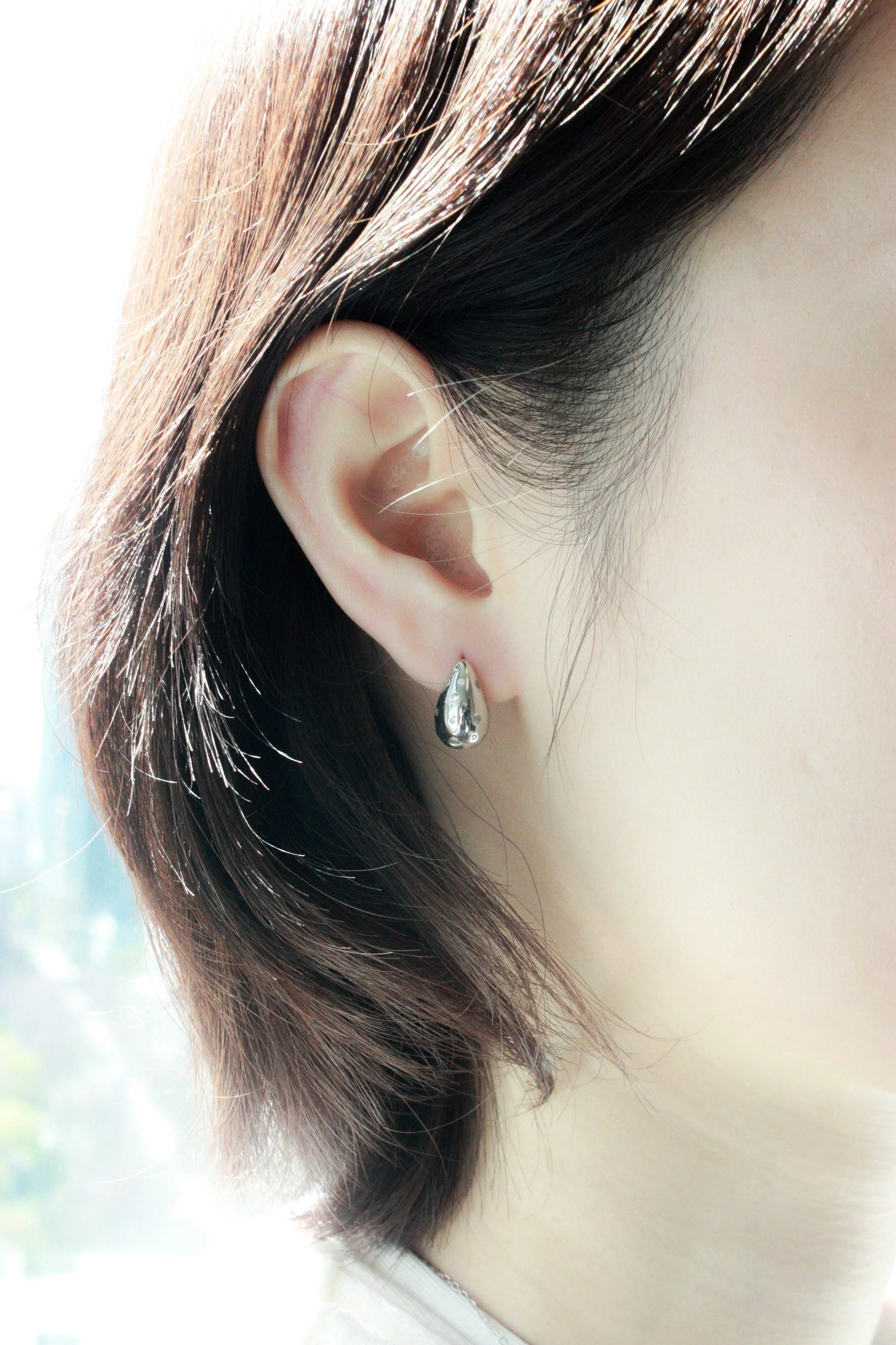 Scattered CZ Teardrop Earrings