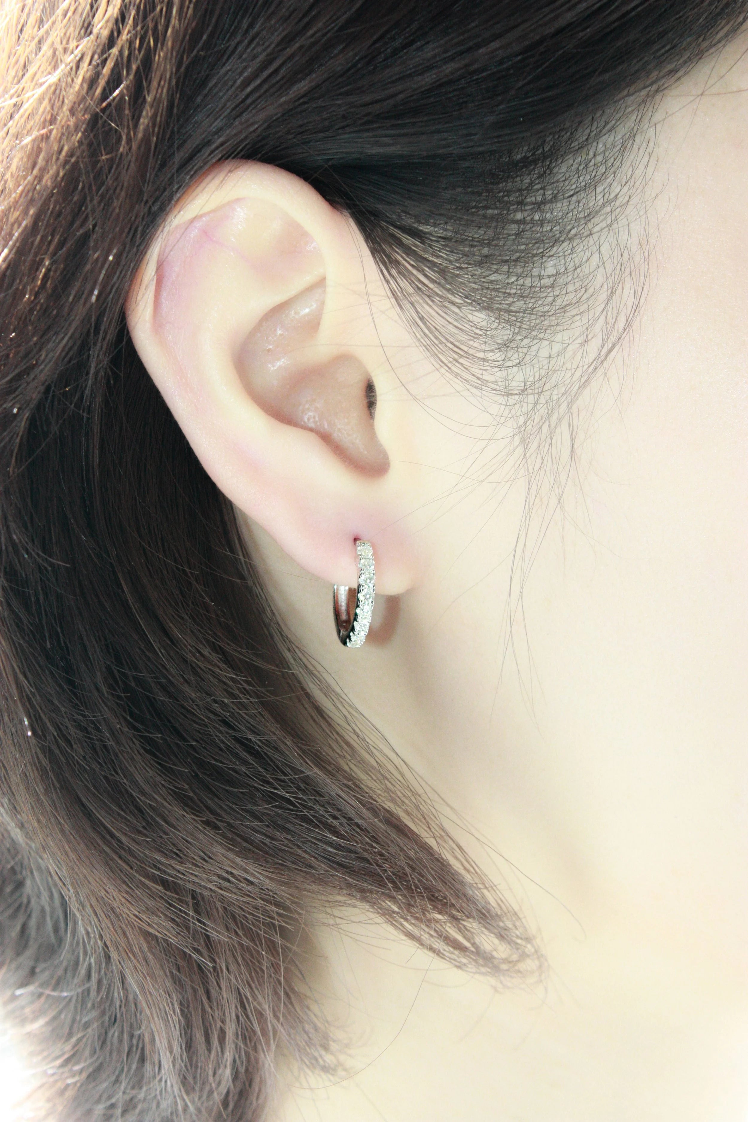 Moissanite Pavé Hoop Earrings